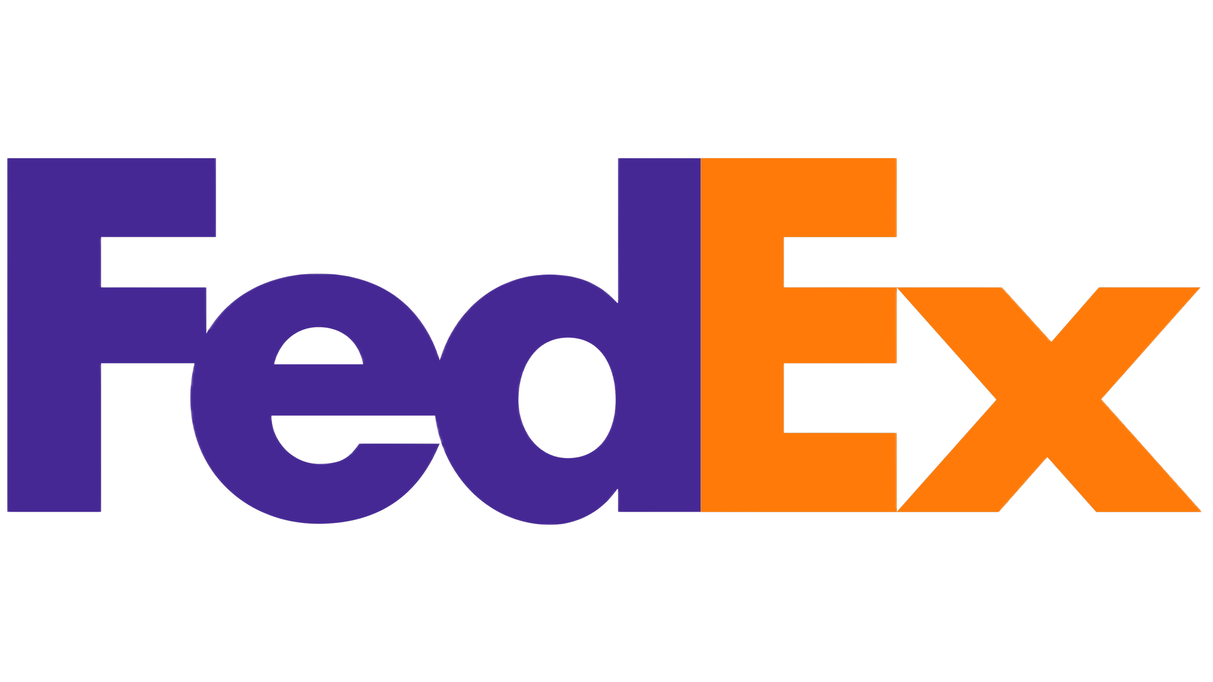 Familiar FedEx logo with gold and purple colors.