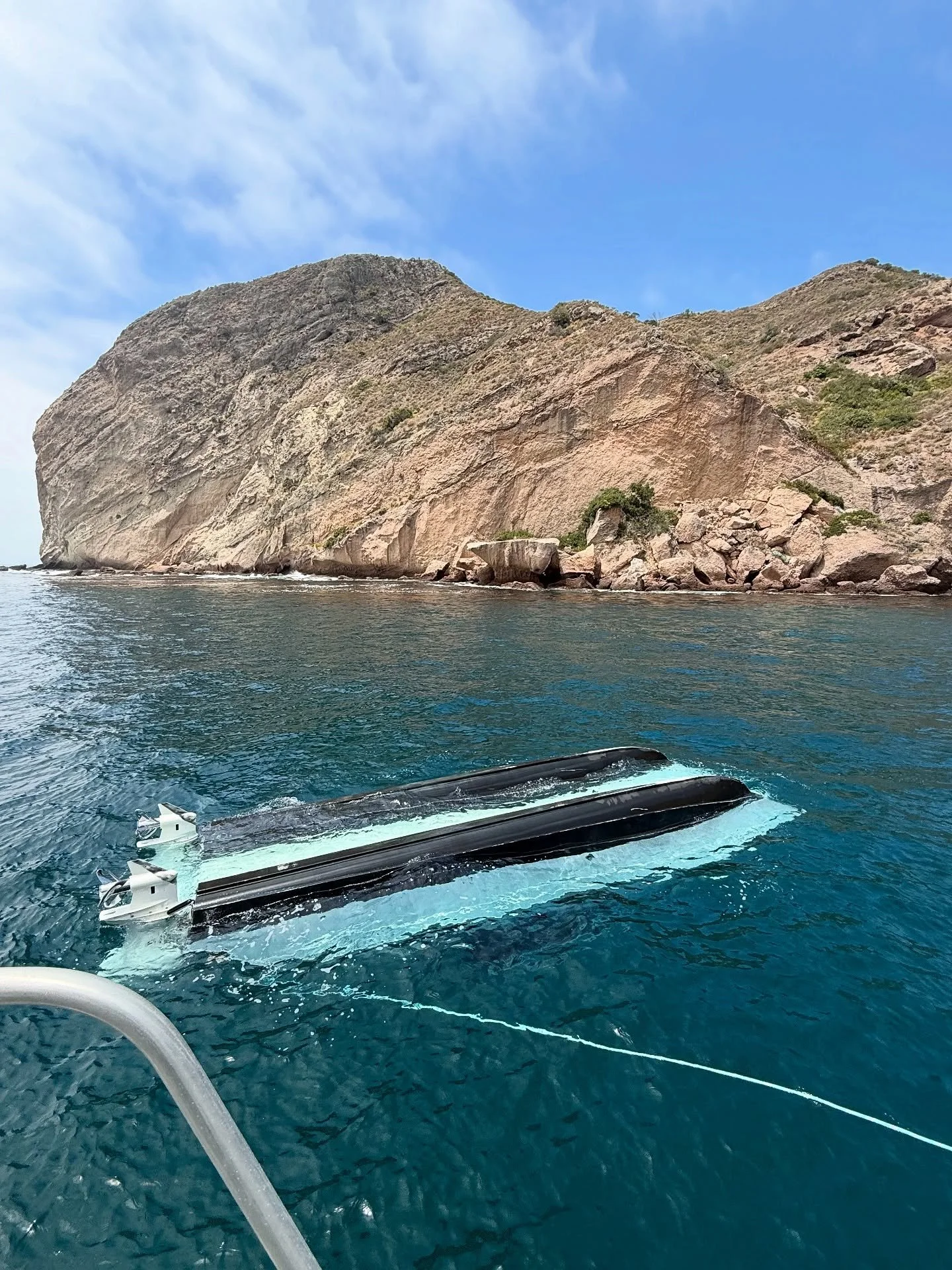 This vessel began taking on water and overturned on the backside of Santa Cruz Island within the @channelislandsnps and @noaasanctuaries &mdash; A great insurance policy allowed for an immediate mobilization and recovery of the vessel before any poll