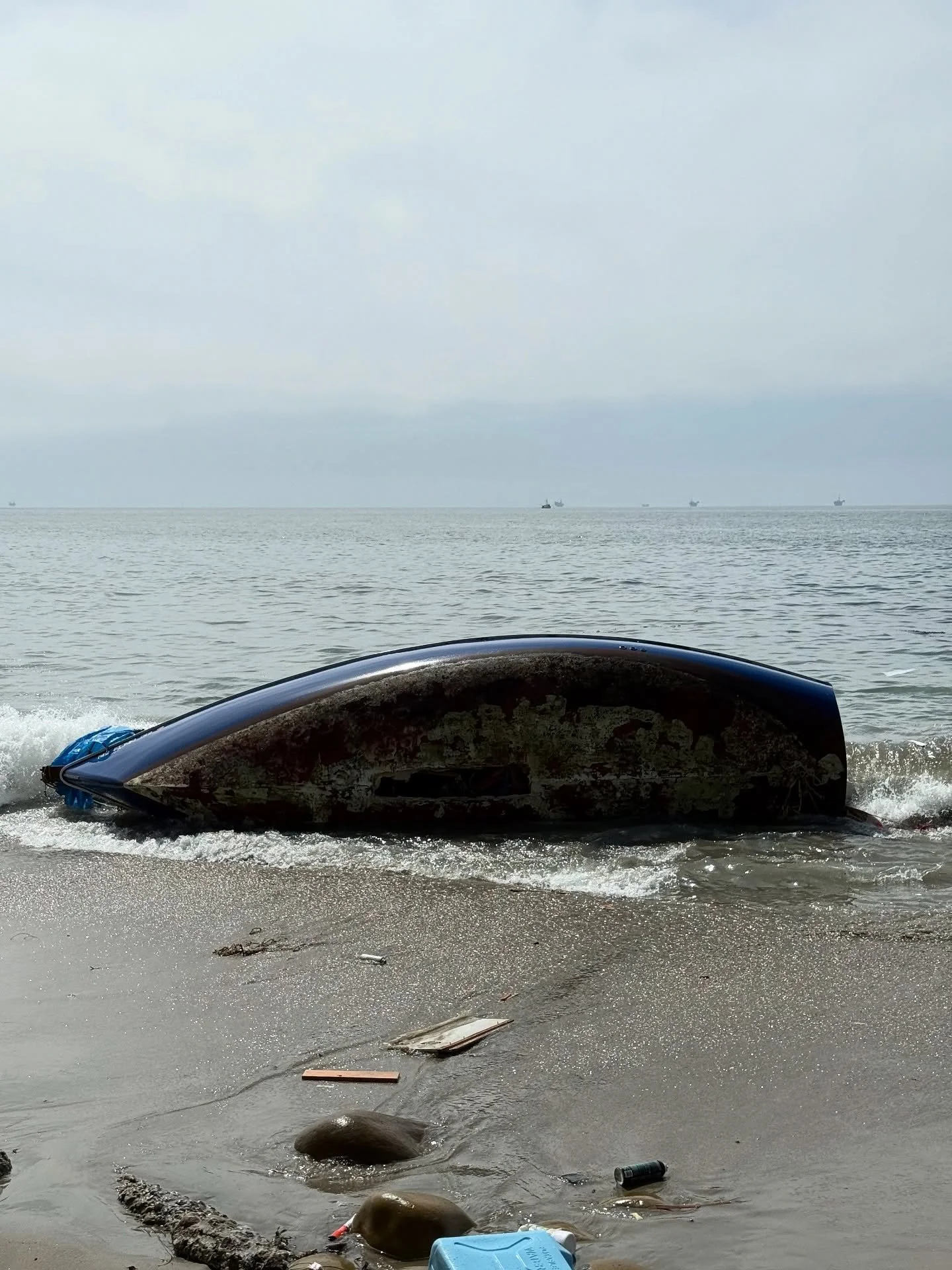 This boat off Santa Barbara sustained significant damage before it could get recovered and ultimately broke apart into pieces. The owner, who had a good insurance policy, waited over 24 hours after the grounding to request assistance which delayed an