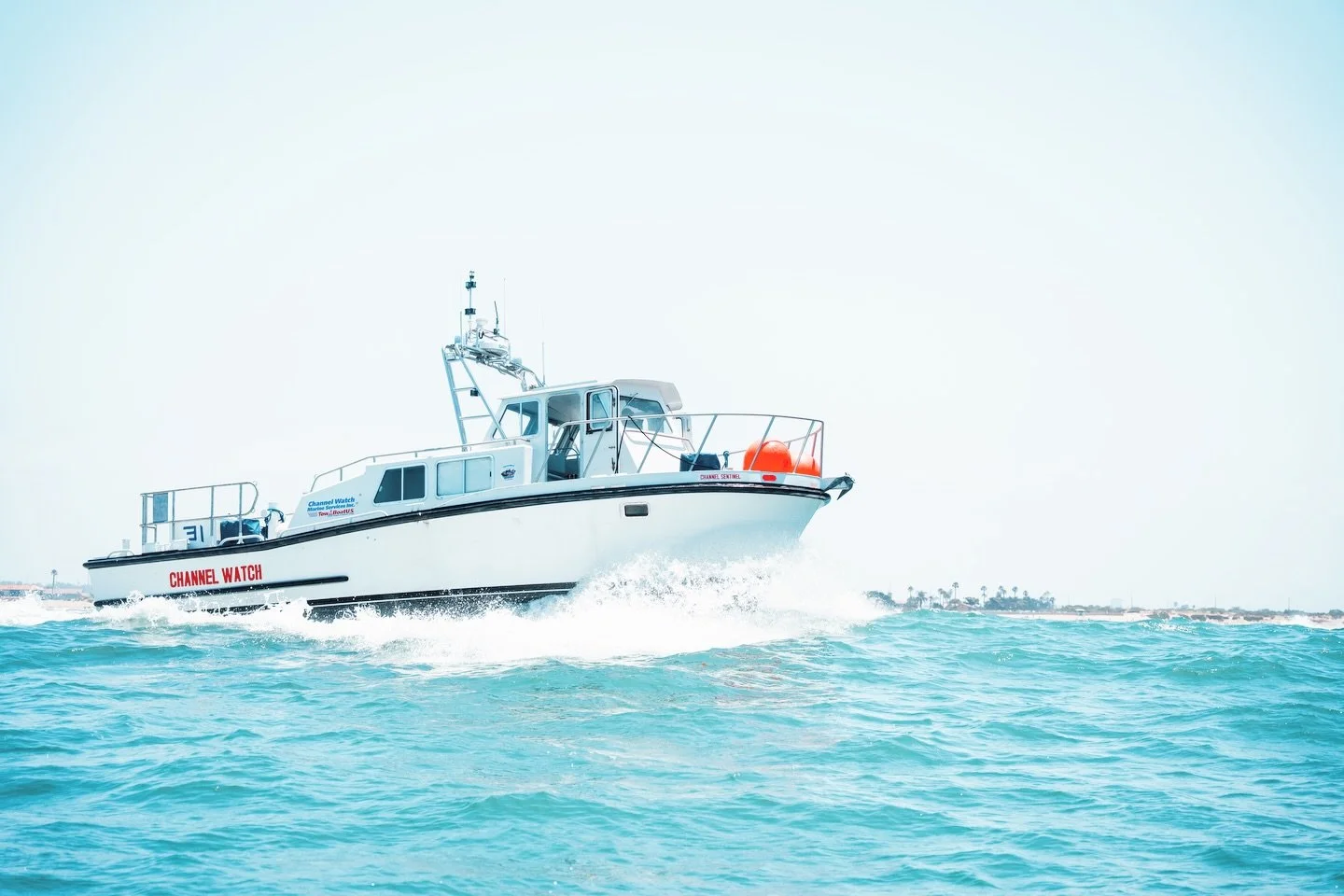 Our 42&rsquo; Uniflite, Channel Sentinel, spent the summer working on the Point Mugu Sea Test Range doing safety, support, and security. She&rsquo;s now ready to also start helping BoatUS members and recently had the conversion to a red hull. People 