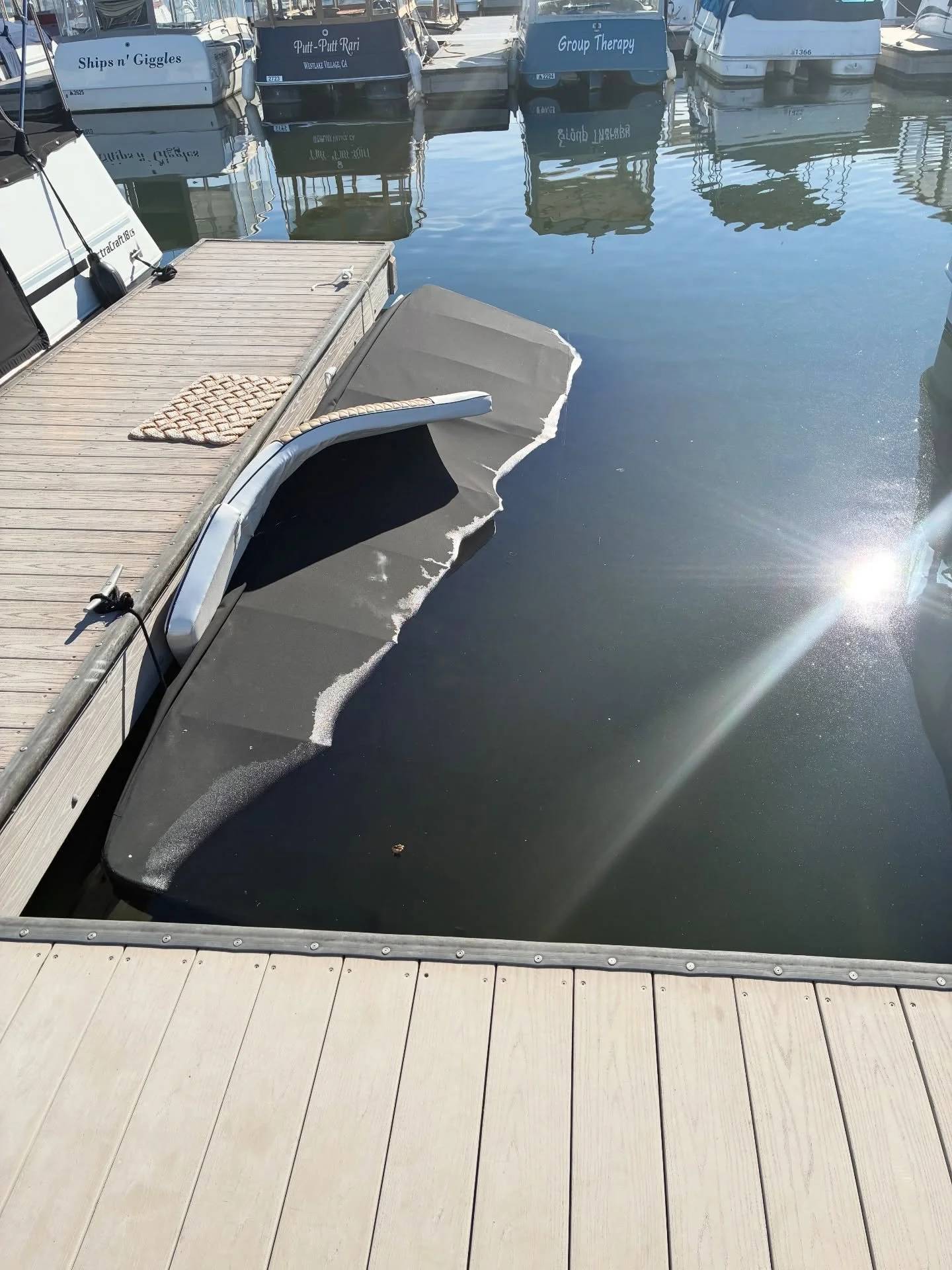 Recovery, transport, storage, and disposal all handled for this Westlake Village customer. While underway, the vessel began taking on water and the customer was able to pull back into their slip before the boat submerged. The source of water intrusio