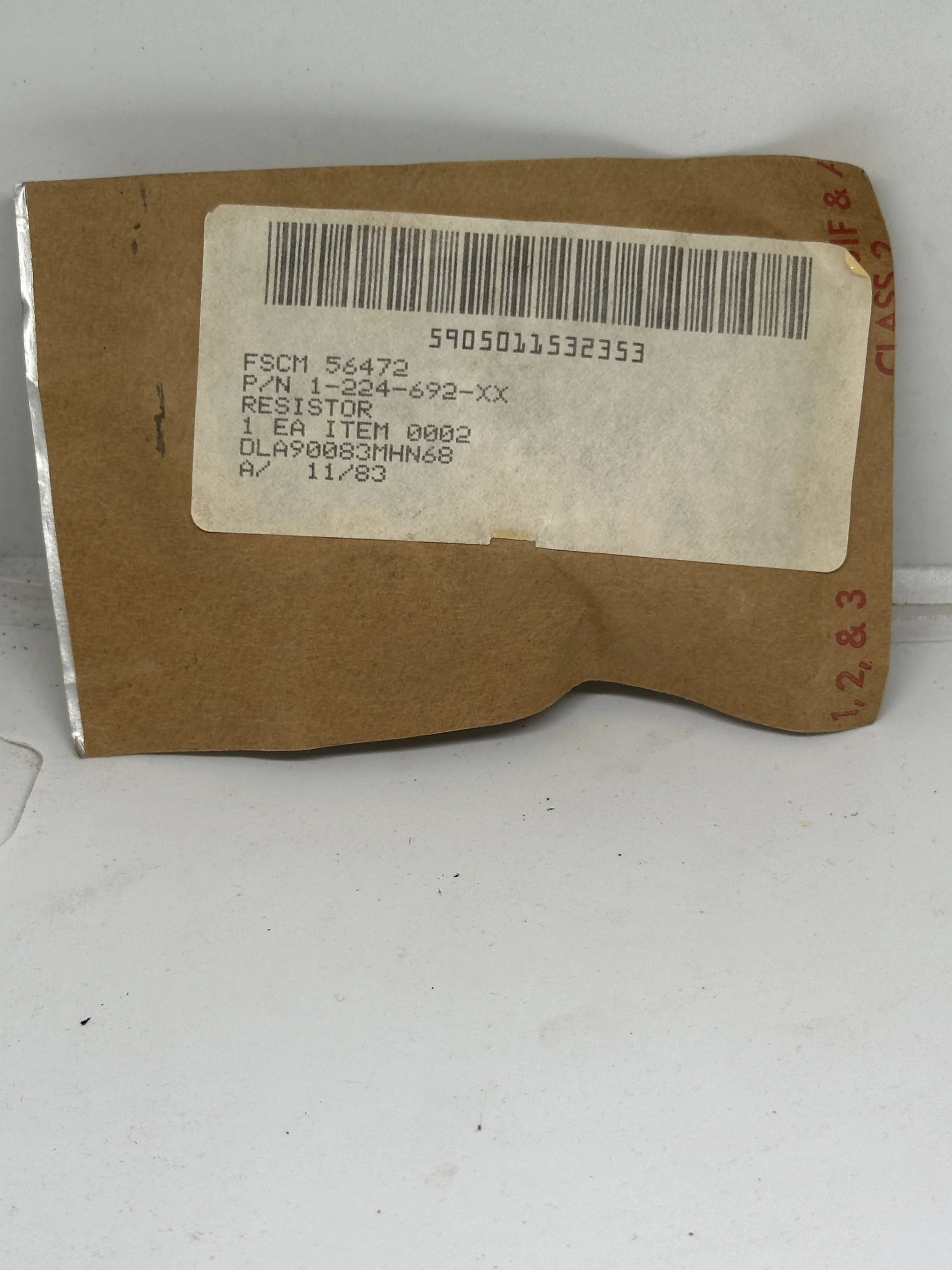5905-01-153-2353 Resistor P/N 1-224-692-XX FSCM 54473 Mil-Spec Packaged