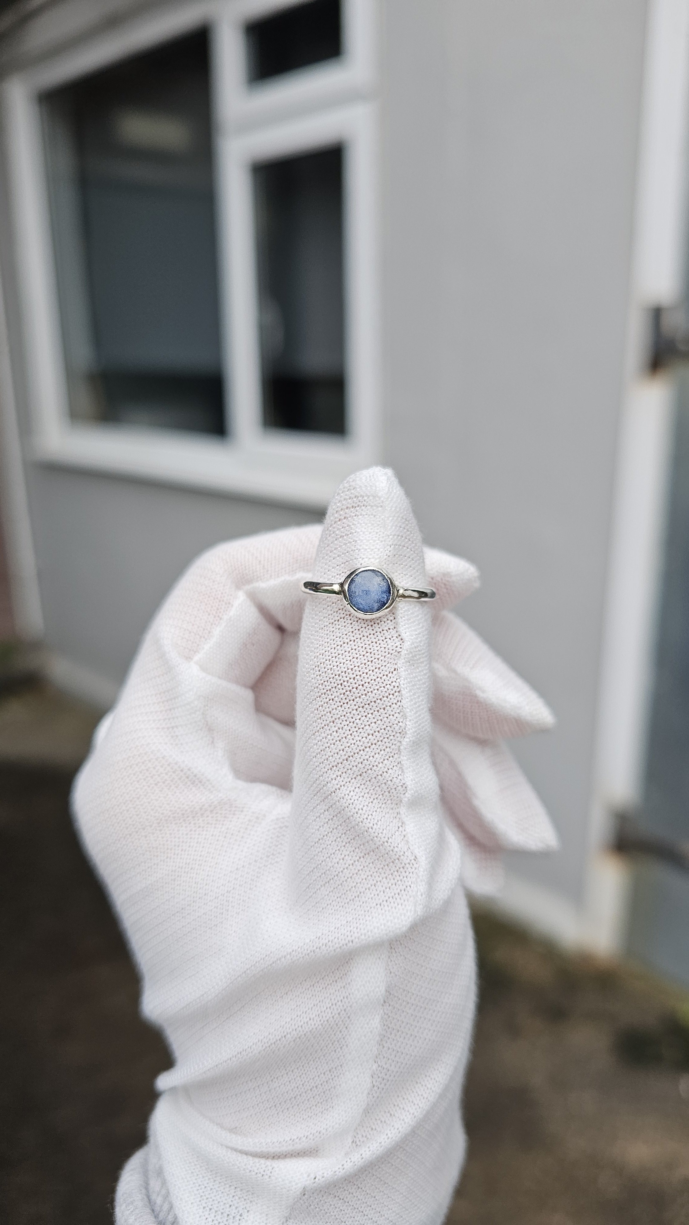 (925) Round Ash-Infused Glass Ring