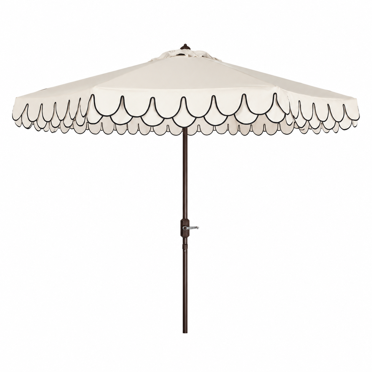 Double Scalloped Black & White Umbrella