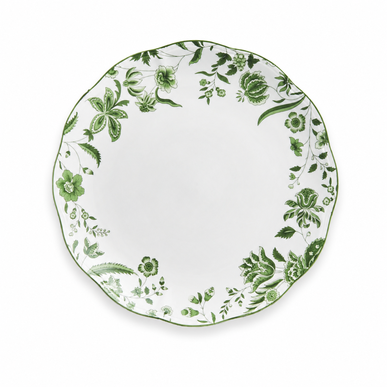 Green Floral Dinner Plate