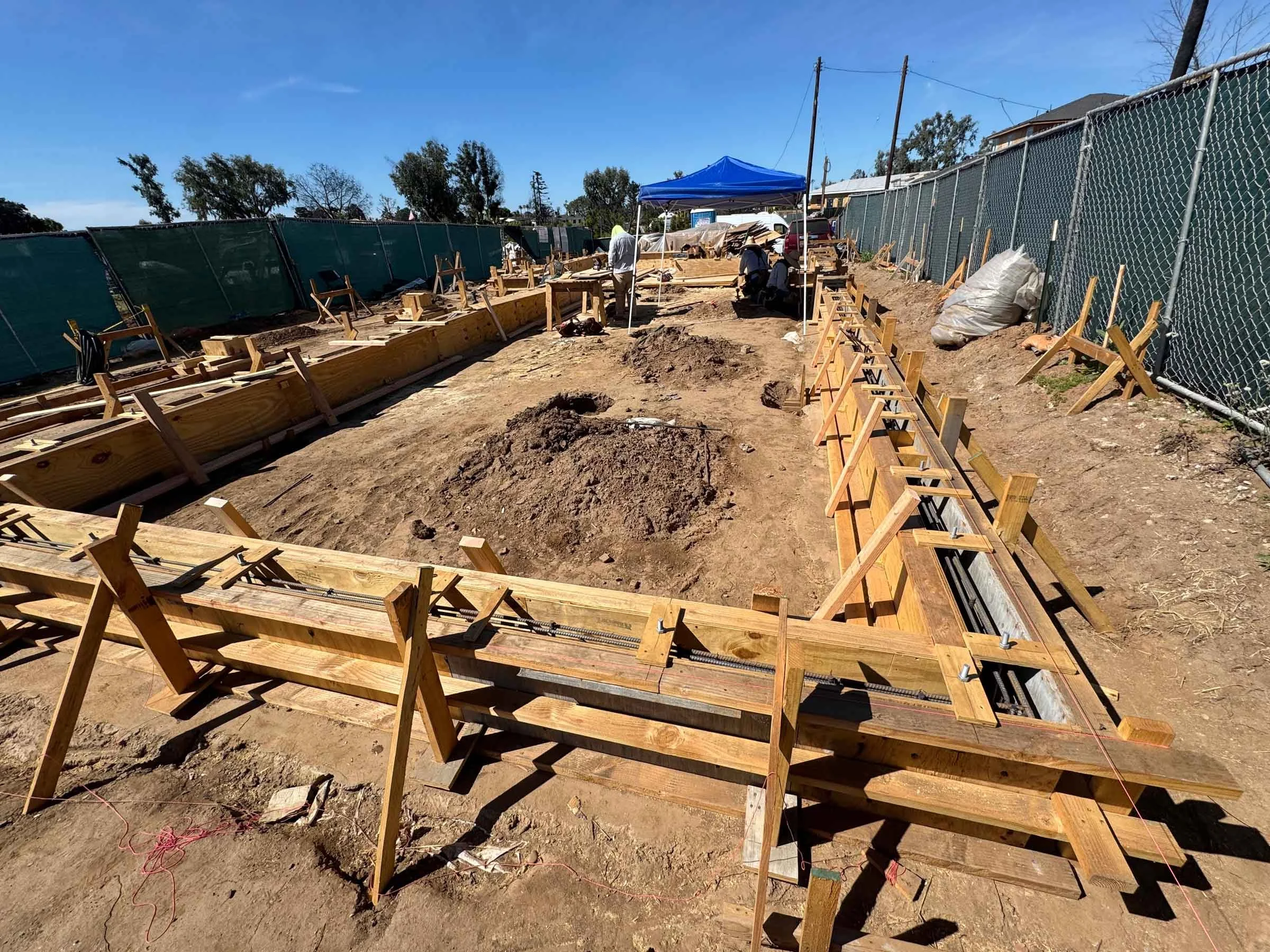 Structural work on site in Pacific Palisades, pre-fab mods from Washington will allow faster construction time for LA fire rebuild residence. 