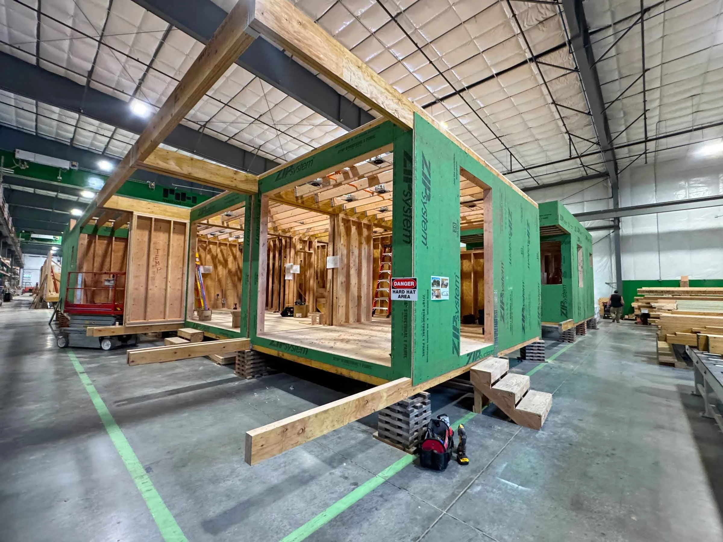 Modular construction by Method Homes in Washington, allowing off-site construction and quicker delivery to the site in LA.