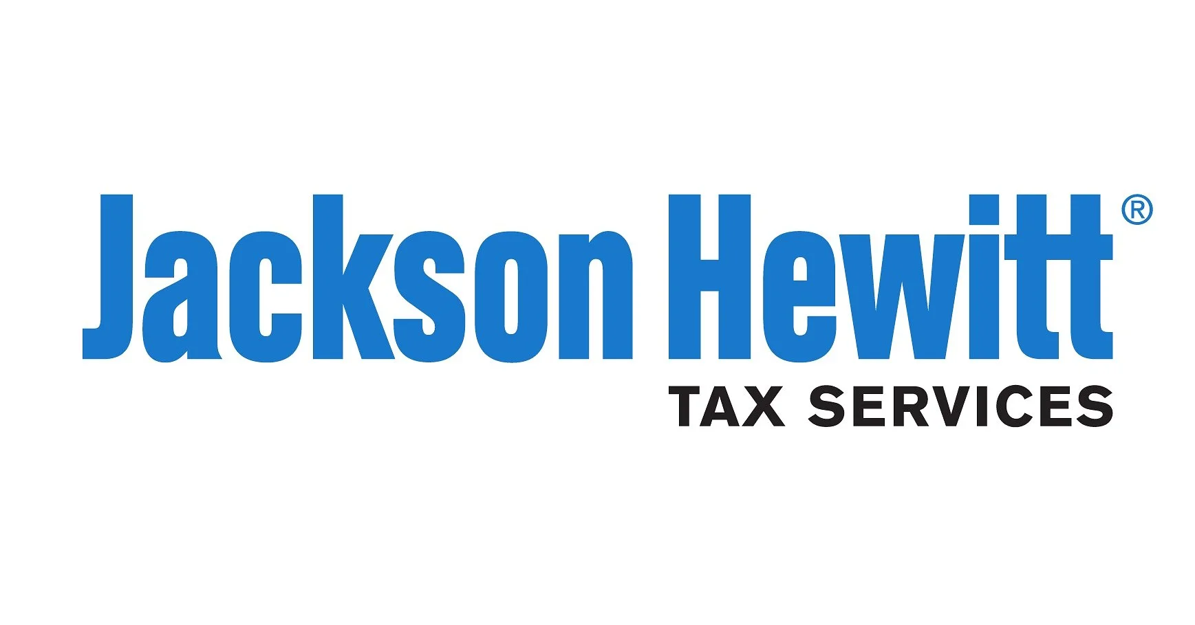 Jackson Hewitt Tax Services logo with blue text and a smaller black text
