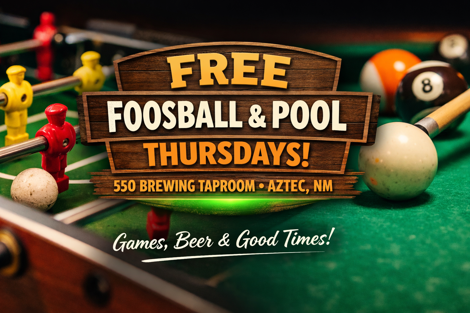 Free Foosball &amp; Pool Thursdays!  (Copy) (Copy)