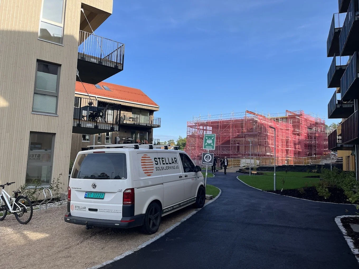 Stellar Solskjerming på byggeplass i Fredrikstad