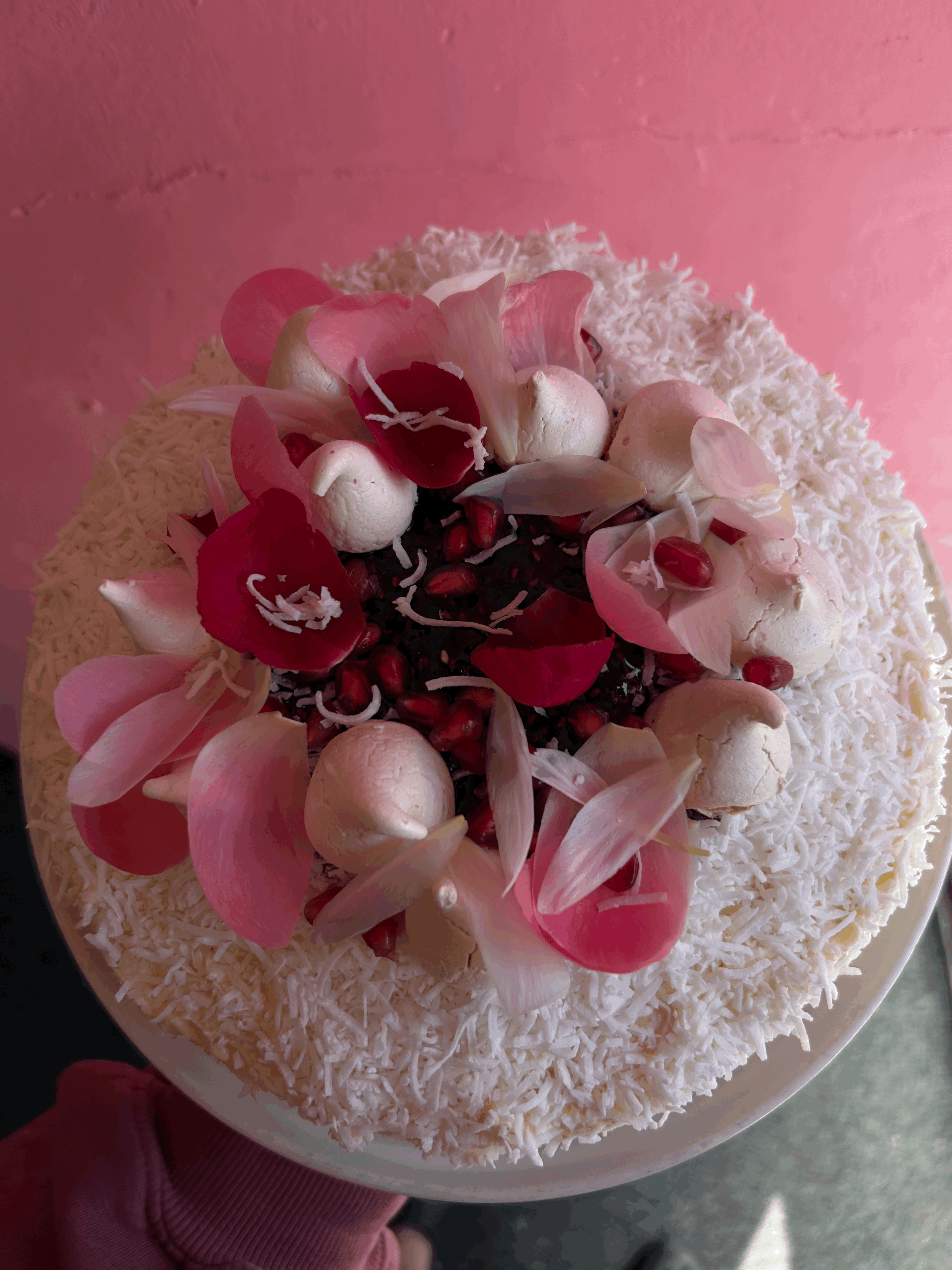 Coconut, Raspberry & Hibiscus cake