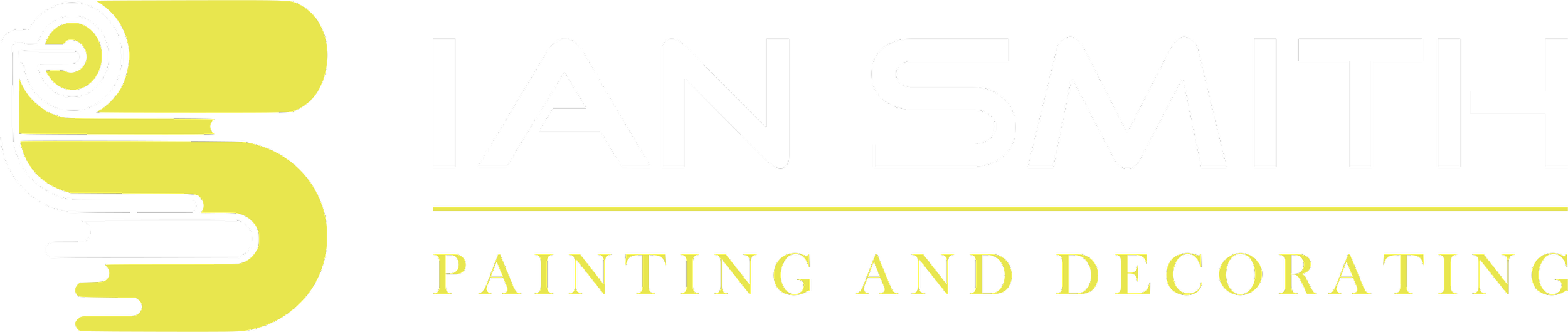Logo for Jan Smith Painting and Decorating featuring paint roller icon and black background.