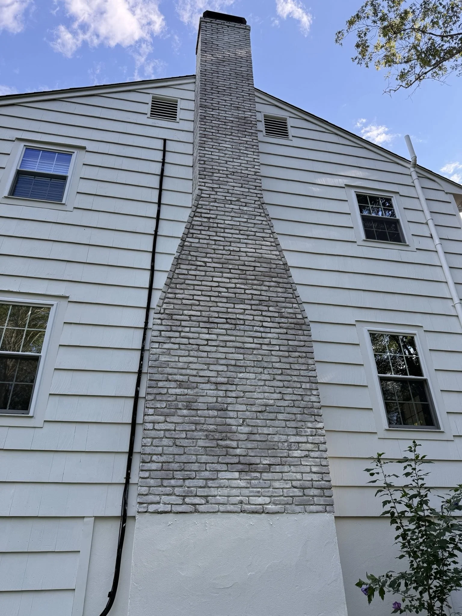Weekend Project Spotlight: A Limewashed Chimney In Stamford, CT.