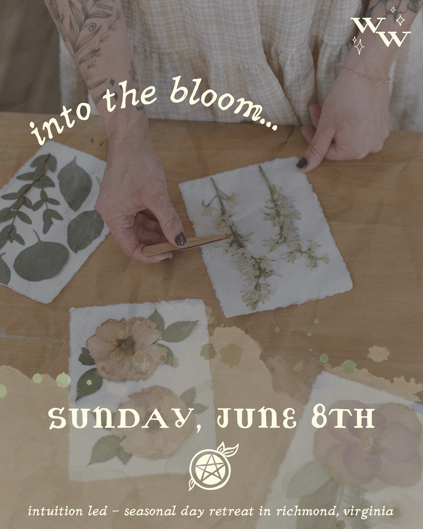 Join us on Sunday, June 8th for 🌼 Into the Bloom 🌼 a creative wellness day retreat to celebrate the summer solstice!

Our day will begin with igniting outdoor yoga and sound bathing led by Melanie! The practice will begin with an intention setting 