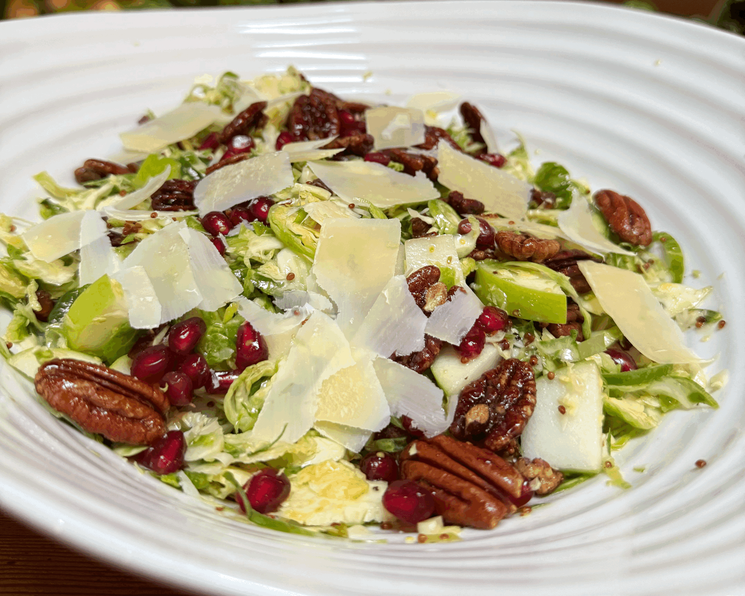 Shaved Brussels Sprout Salad With Candied Pecans