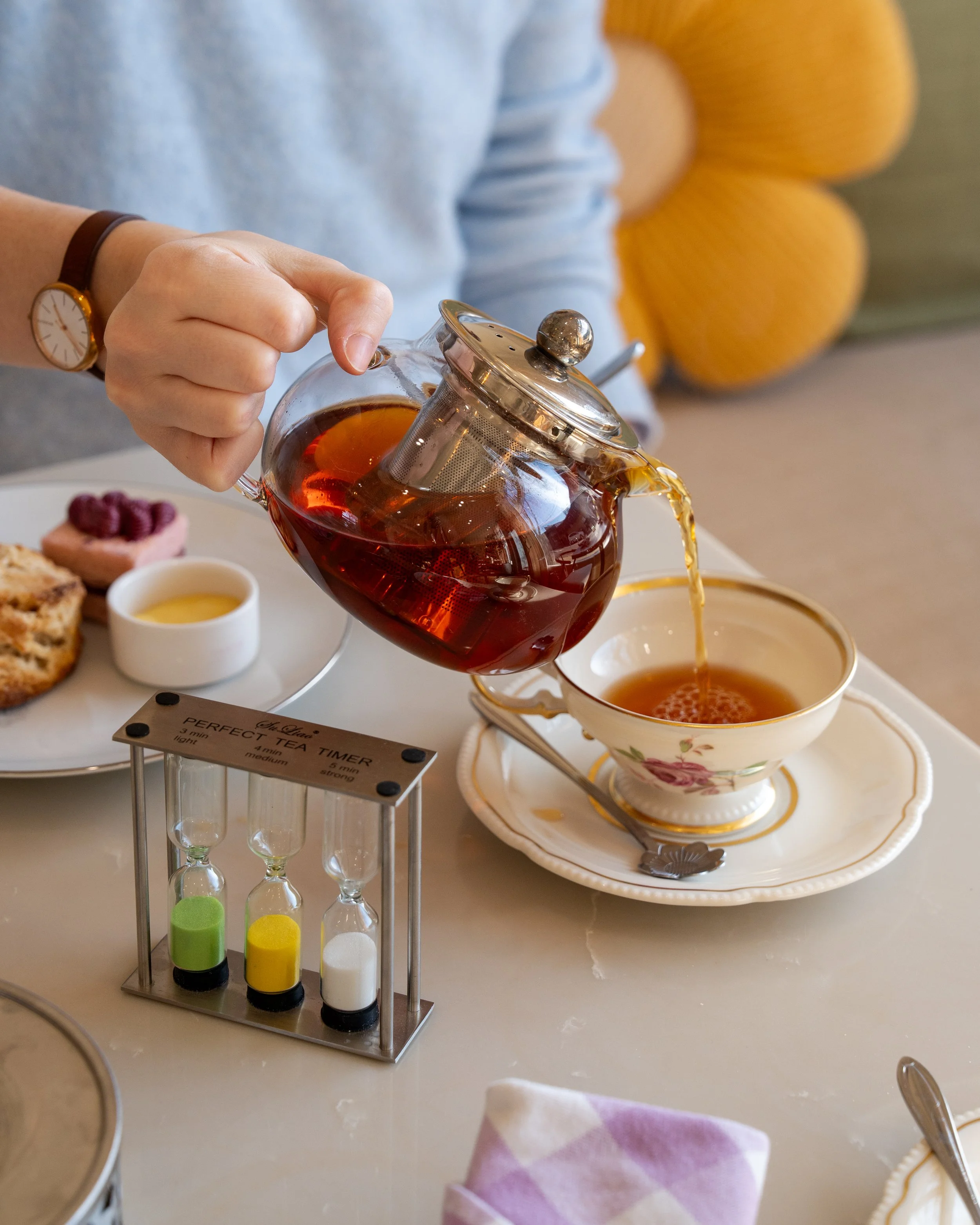 Pouring a cup of tea