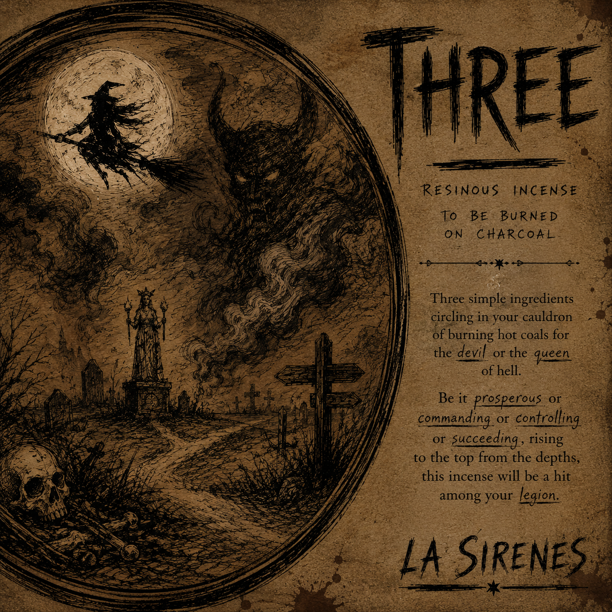 "Three" Resinous Incense for the Dark Magician or Witch