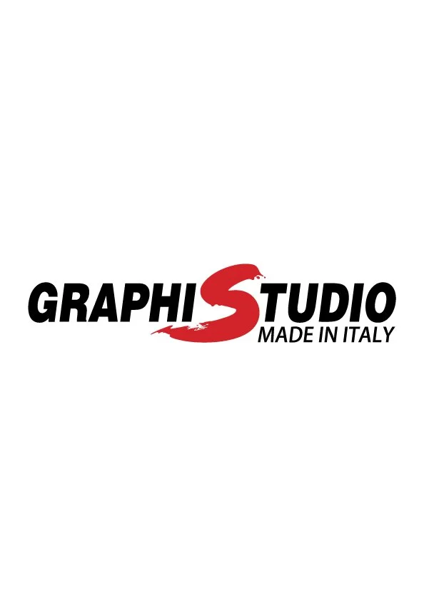 Graphistudio logo with red 'S' and text 'Made in Italy' on a white background