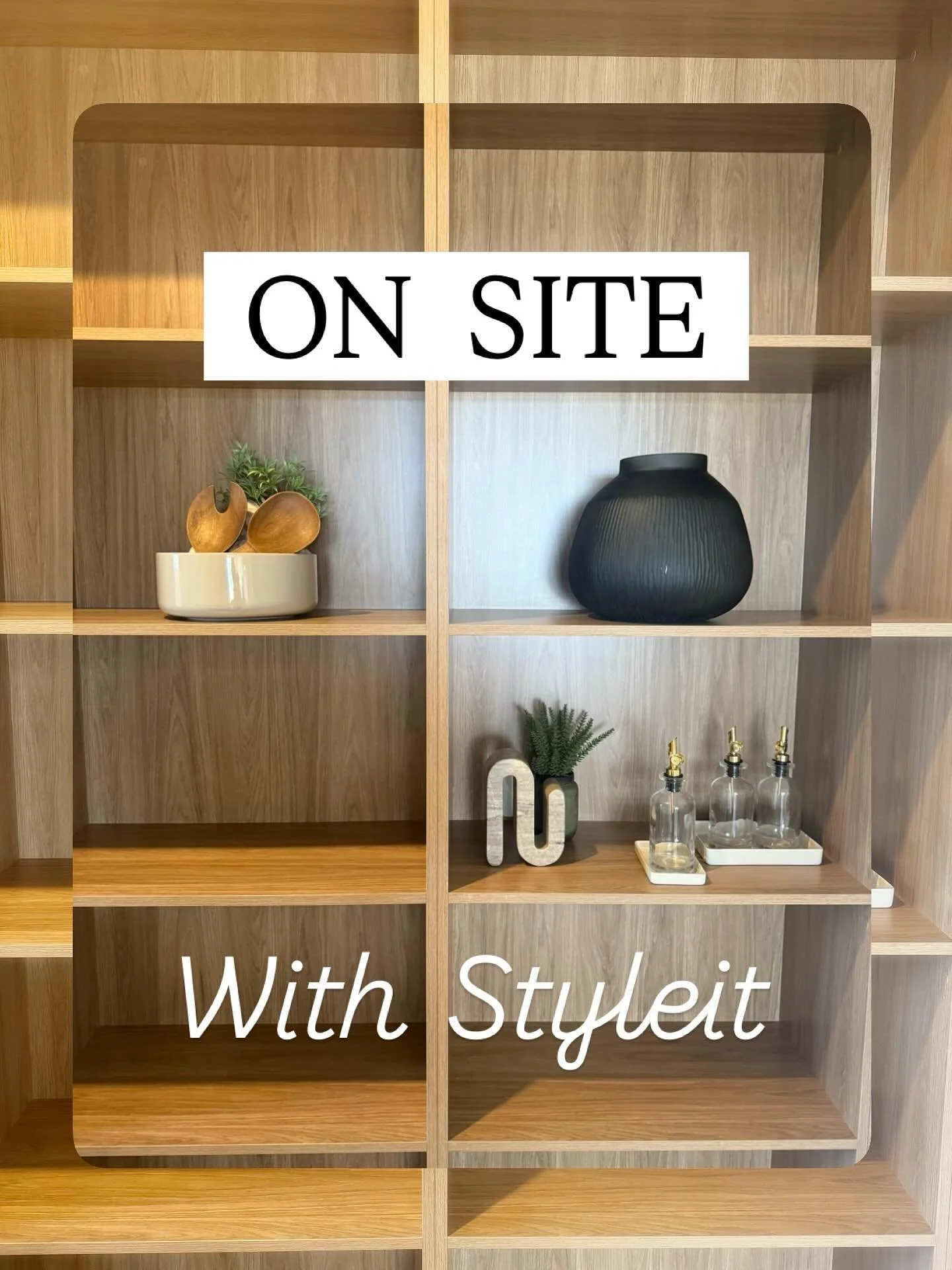 On Site with Styleit 
Recent Display Home Styling 
Loving the hand glazed bowls with the timber cabinetry