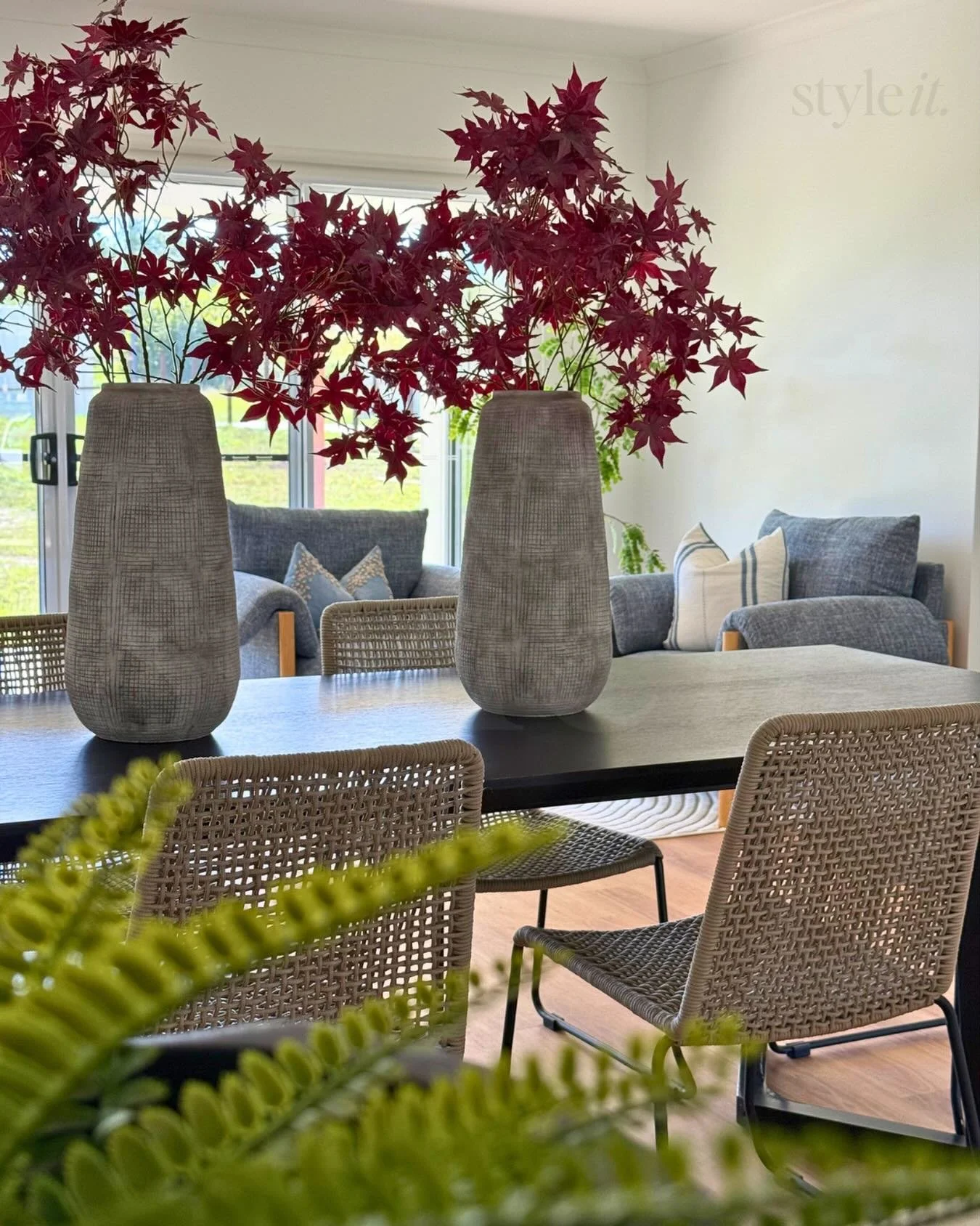 Warm textures, coastal light &amp; those striking crimson leaves creating the perfect statement moment. A fresh, elegant home designed to feel effortlessly inviting from every angle.

-
-
-

#styleitqld #propertystyling #propertystylingherveybay #pro