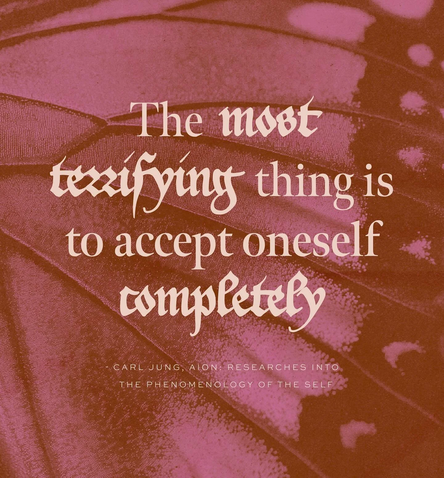 A bit of a typographic experiment and also an honest reminder to understand and accept all parts of yourself (even the shitty ones) #typography #blackletter #carljung