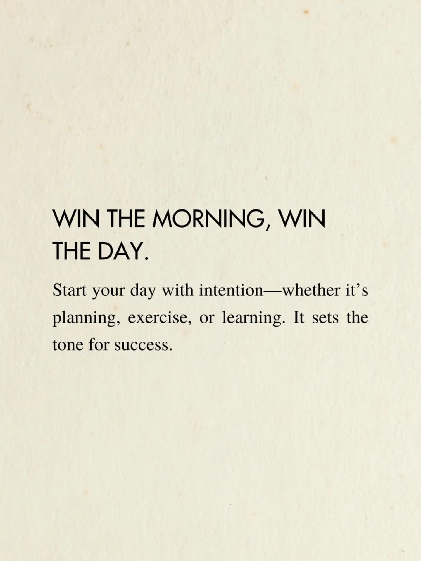 Win the morning, and the rest will follow. ✨

Small, intentional starts make a big difference.