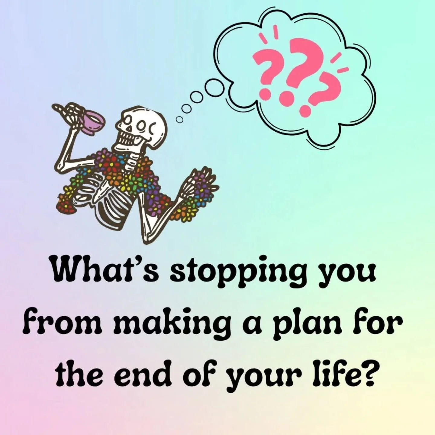 Is something holding you back from making a plan for the end of your life? 

Maybe it brings up feelings of fear and sadness - but planning for it won't make it happen any sooner. Maybe it feels too complicated - but we're here to help with that!

Ma