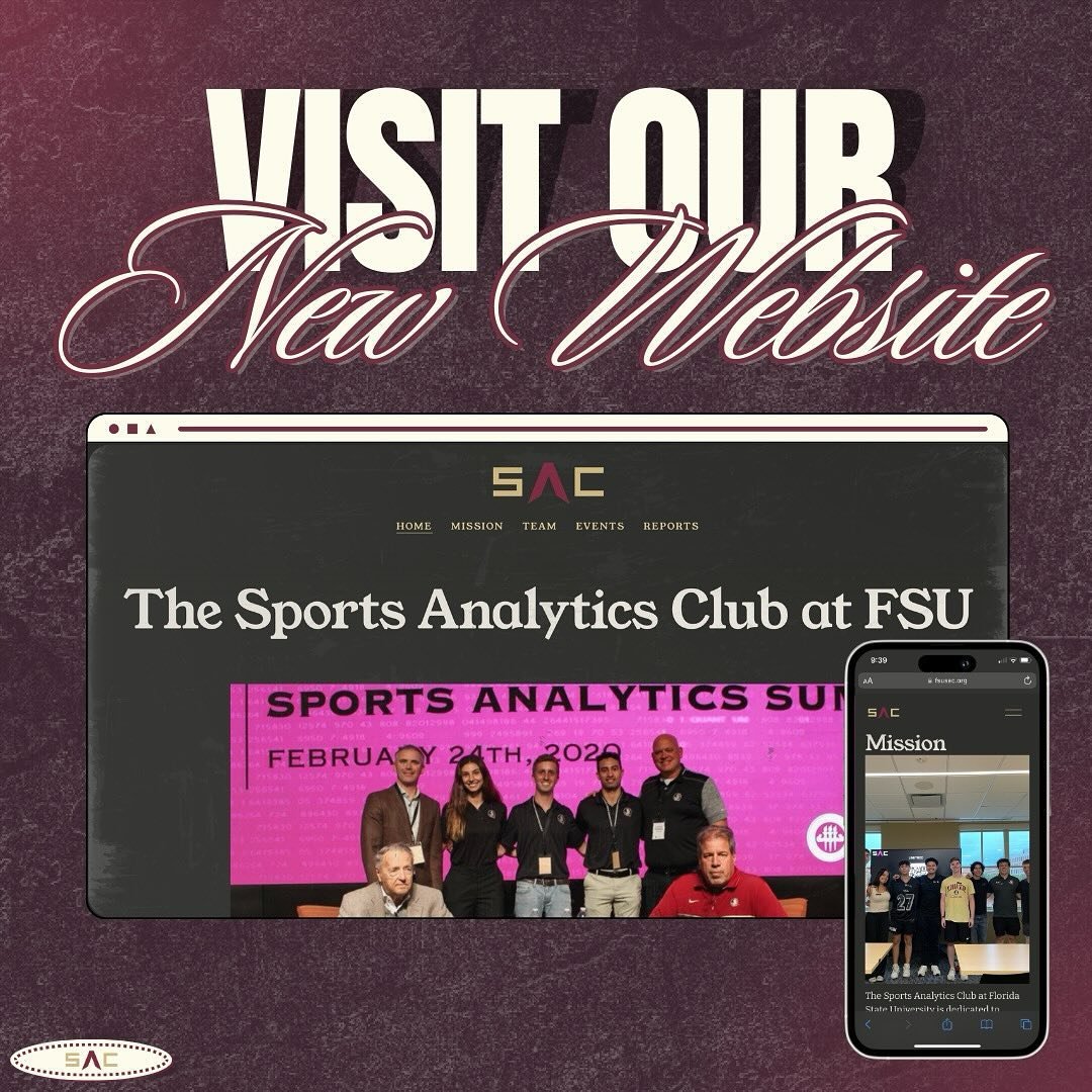 We&rsquo;re live! The Sports Analytics Club at FSU&rsquo;s website has officially launched!📊 Dive into the world of data-driven insights, cutting-edge analytics, and the future of sports performance. Join us on this exciting journey and stay ahead o