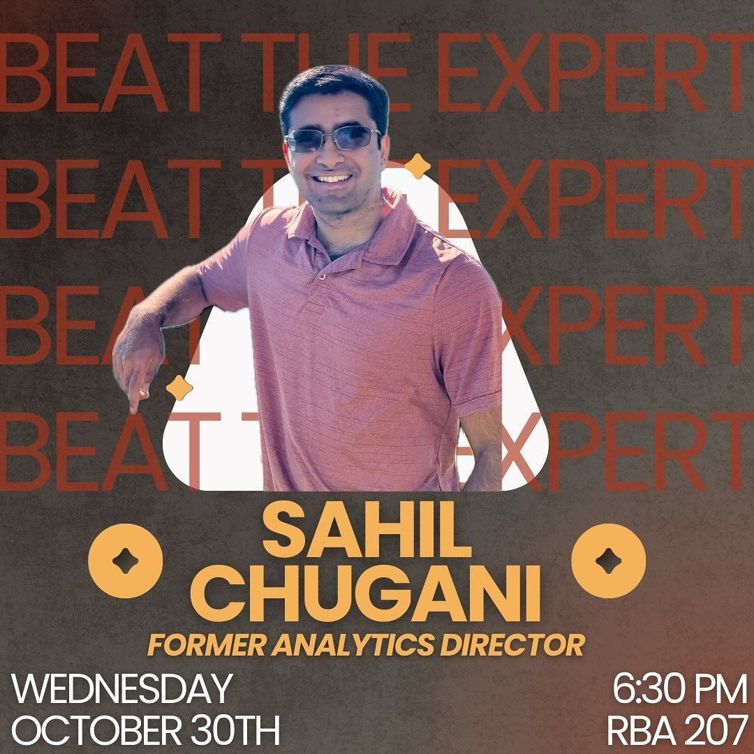 📊 Think you know sports? Here&rsquo;s your chance to prove it! Join us for Beat the Expert with Sahil Chugani, former SAC Analytics Director and Data Fellow at FSU. Compete as a group to outsmart and out-analyze his expertise in sports knowledge!
📅