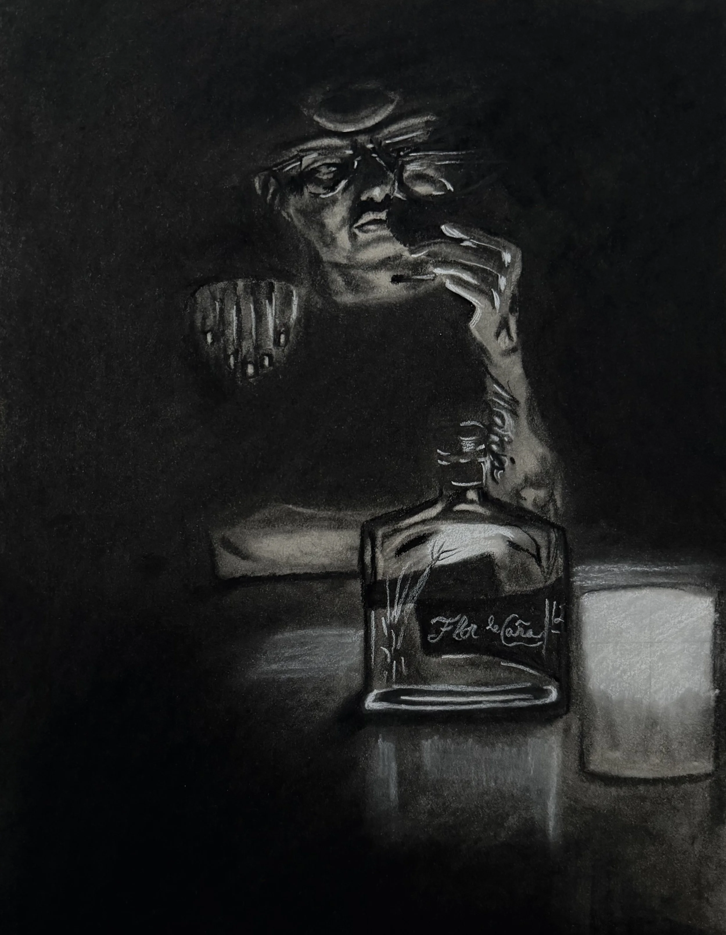 7 years... (Drawing Study) | 12 x 9 in | Charcoal on Gray Paper | 2026