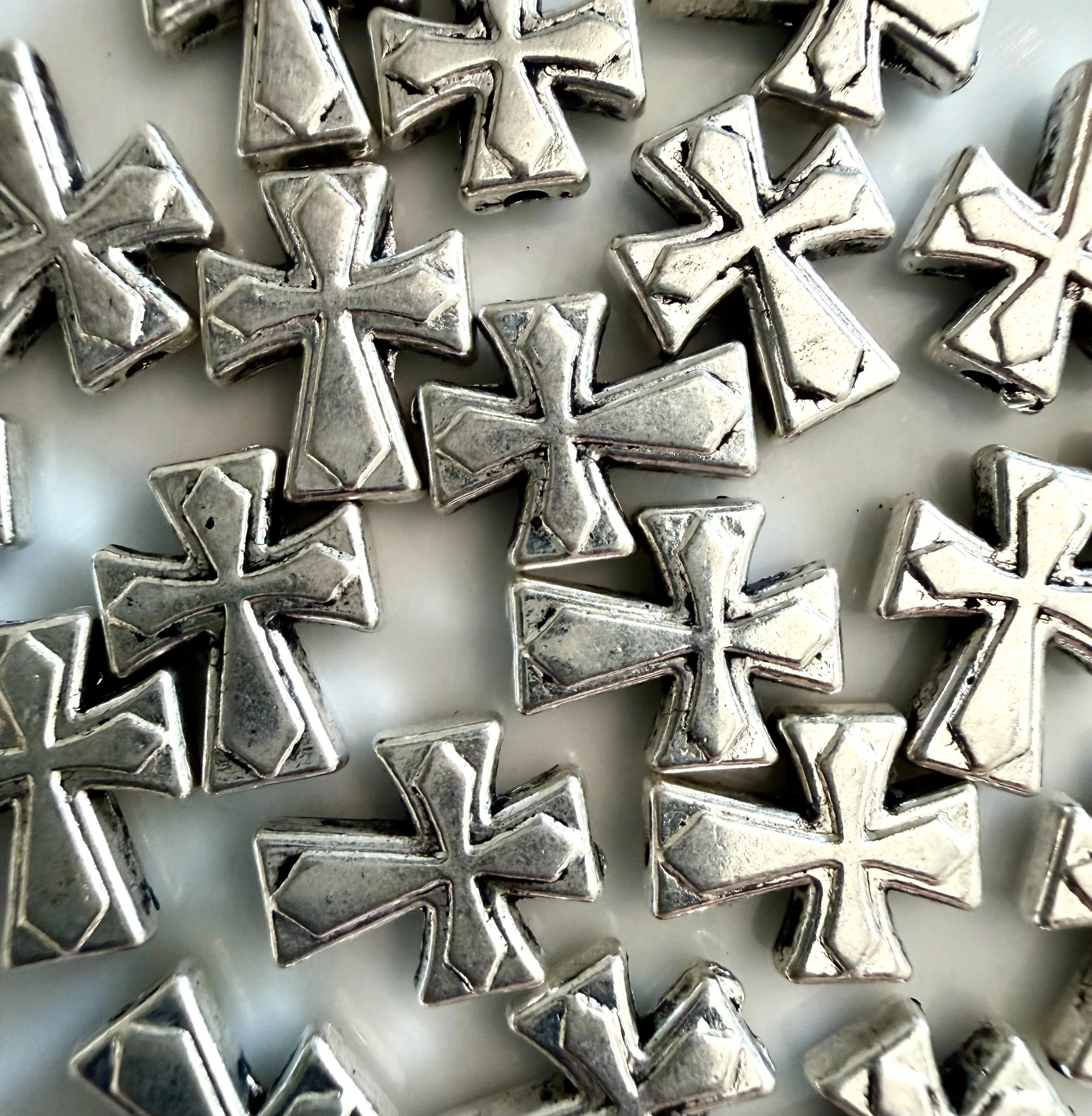 Celtic Silver-Toned Cross Bead