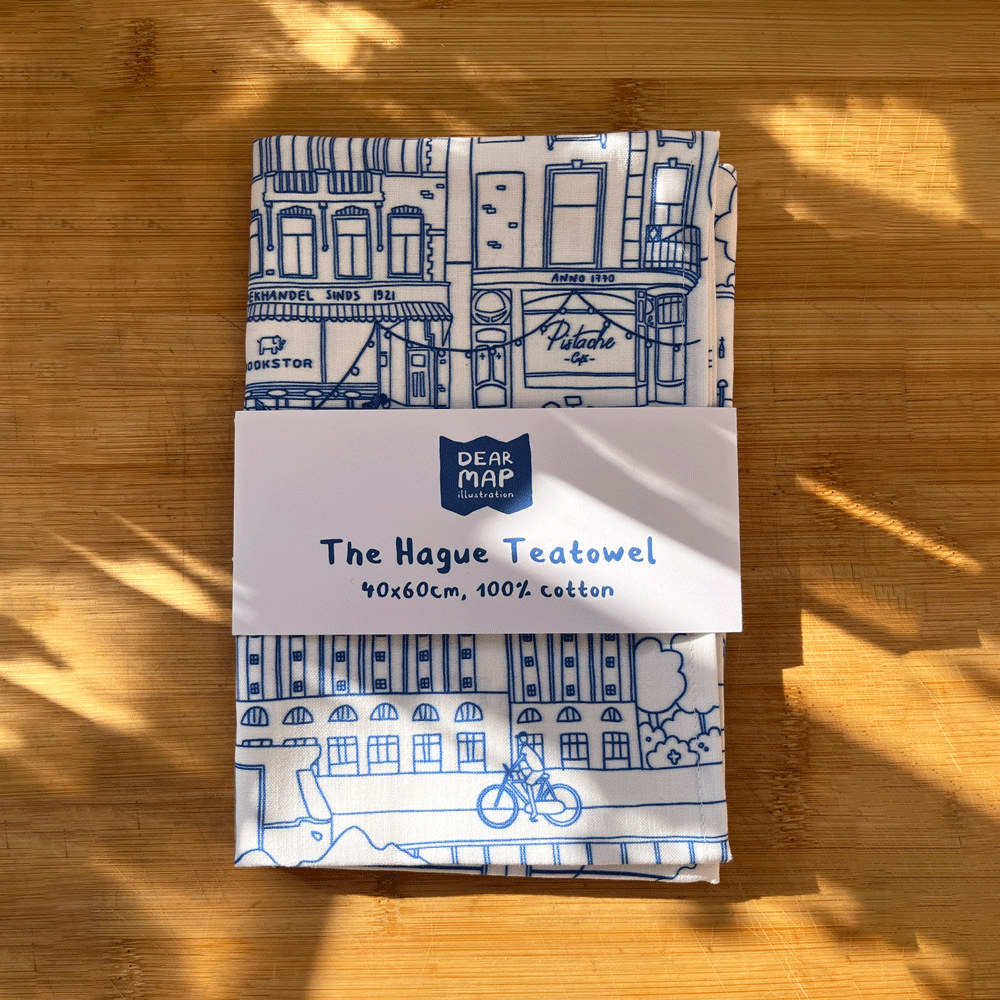 The Hague Teatowel - Blue & White