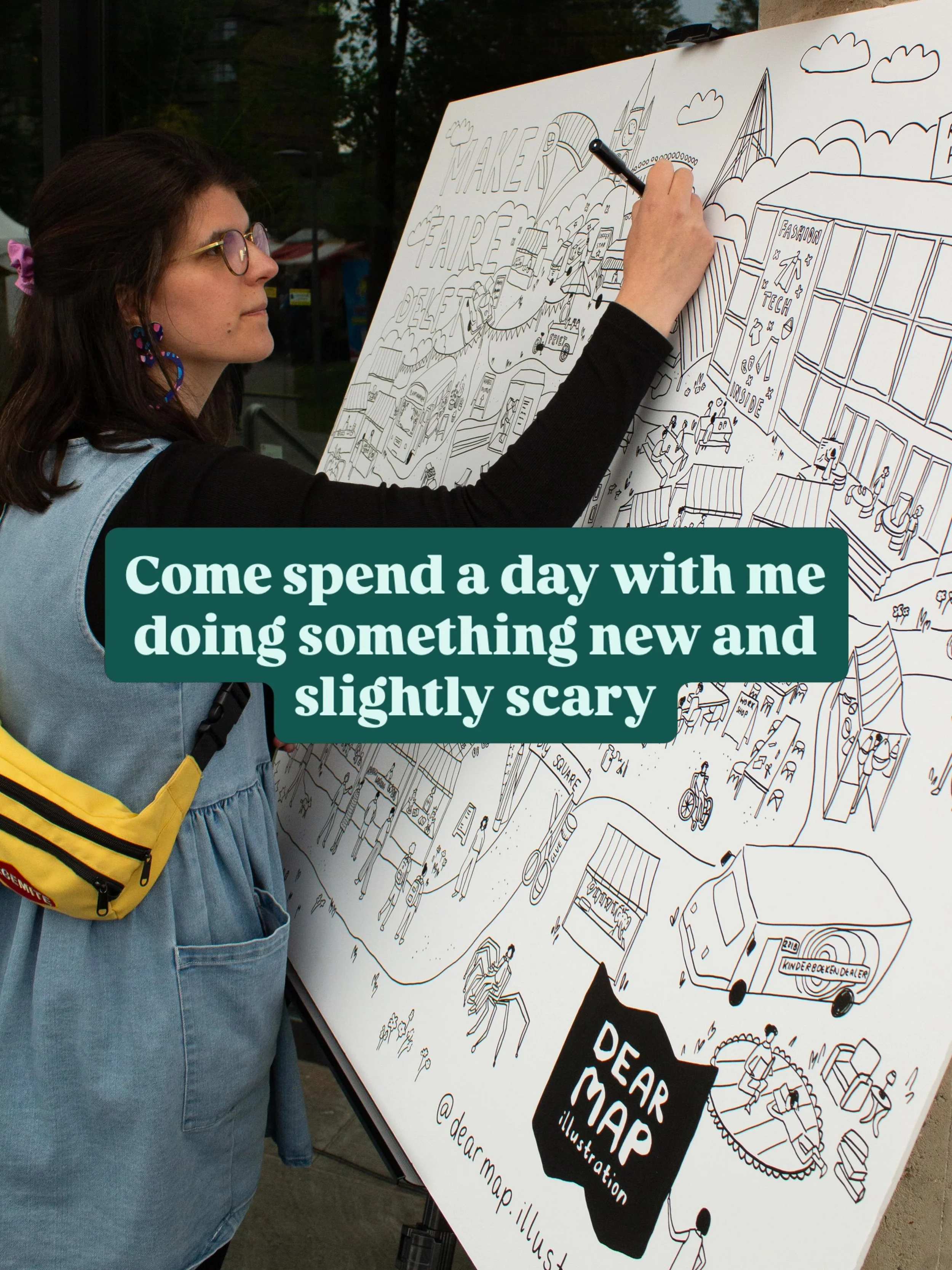 It was a fun and scary and exciting and everything else kind of a day at the @maker_faire_delft last week! But mainly fun 🤩 

#liveillustration #liveillustrator #eventactivation #illustratedmap #makerfaire