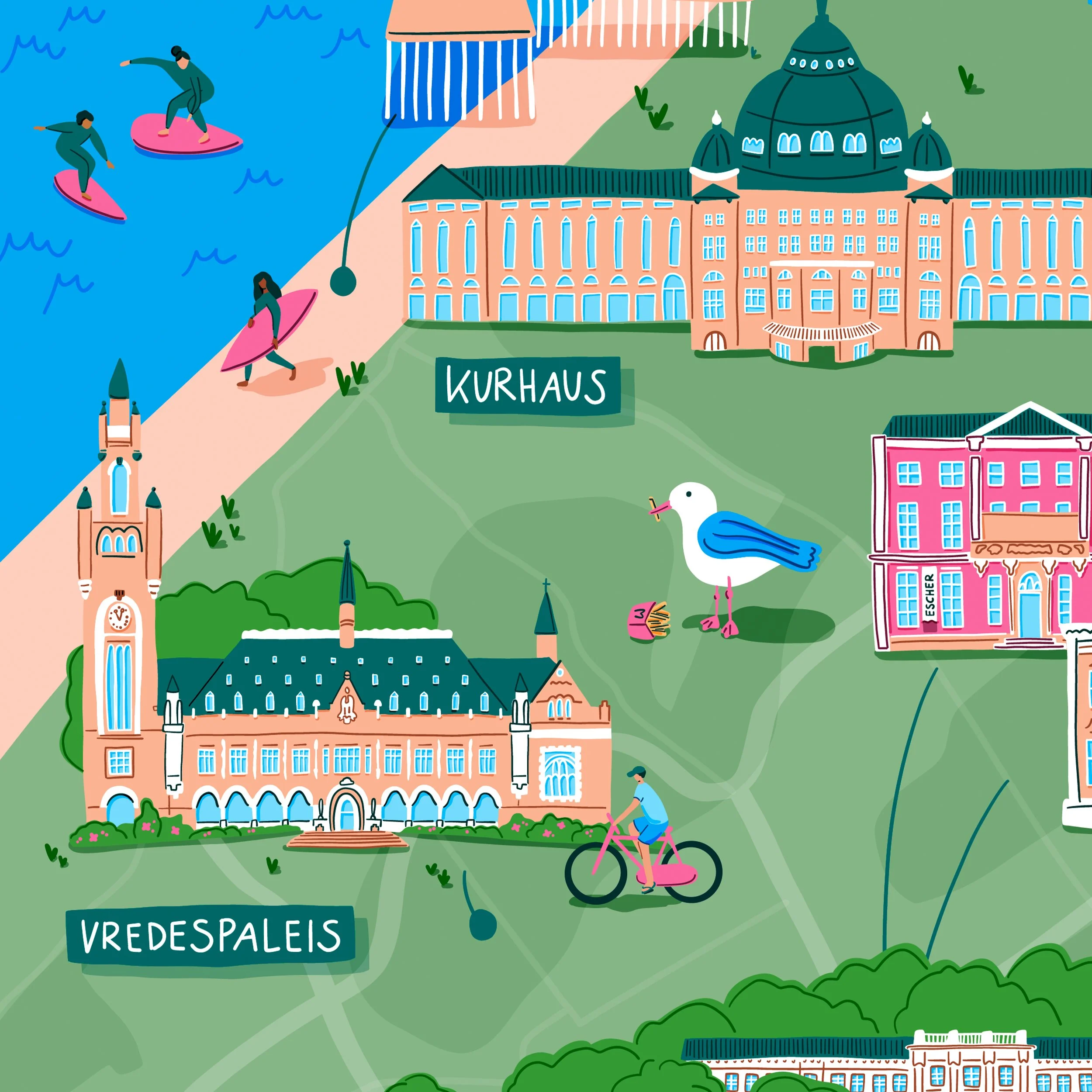 20260815 Map of the Hague Poster Mockup Detail 5.jpg