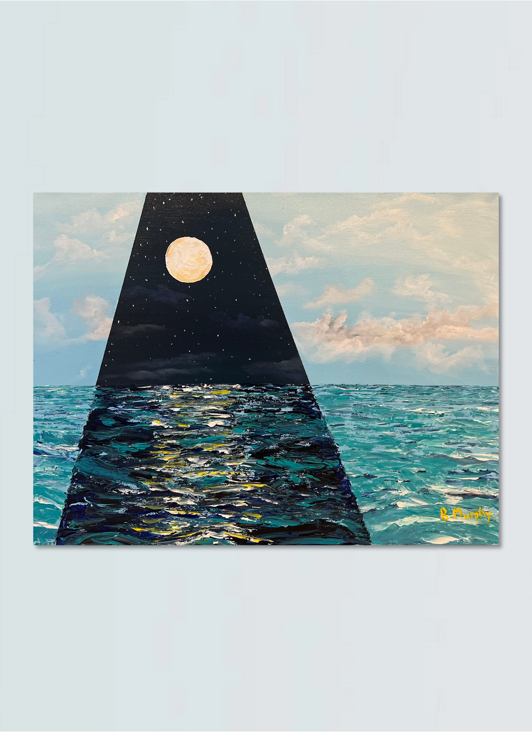 Full Moon Daylight Ocean