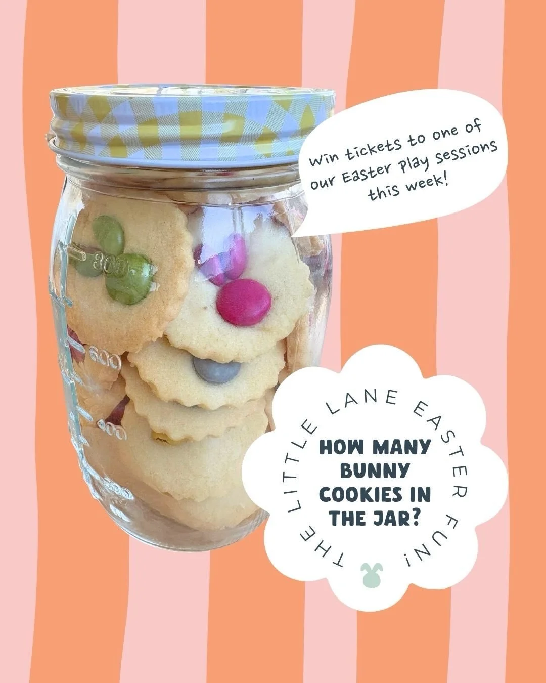 🐰✨ GUESS &amp; WIN! ✨🐰

How many bunny cookies are in the jar? 👀🍪

Drop your guess in the comments below ⬇️

🎉 The first closest correct guess by 9am tomorrow (1 April) will WIN a pass for 2 adults + 2 children to enjoy one of our Easter session