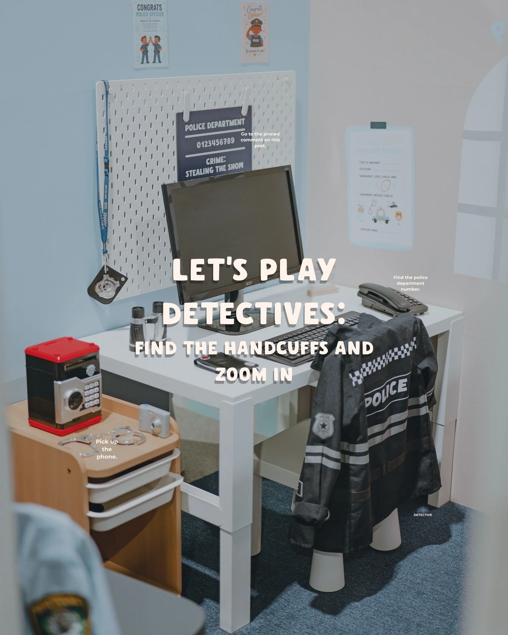 Little detectives wanted 🔎 

There's a case to crack at The Little Lane, and the clues are hiding in this photo. Zoom in, follow the notes and see what you can uncover. (The handcuffs are a good place to start).

Solved it? 🧩 Comment the code word 