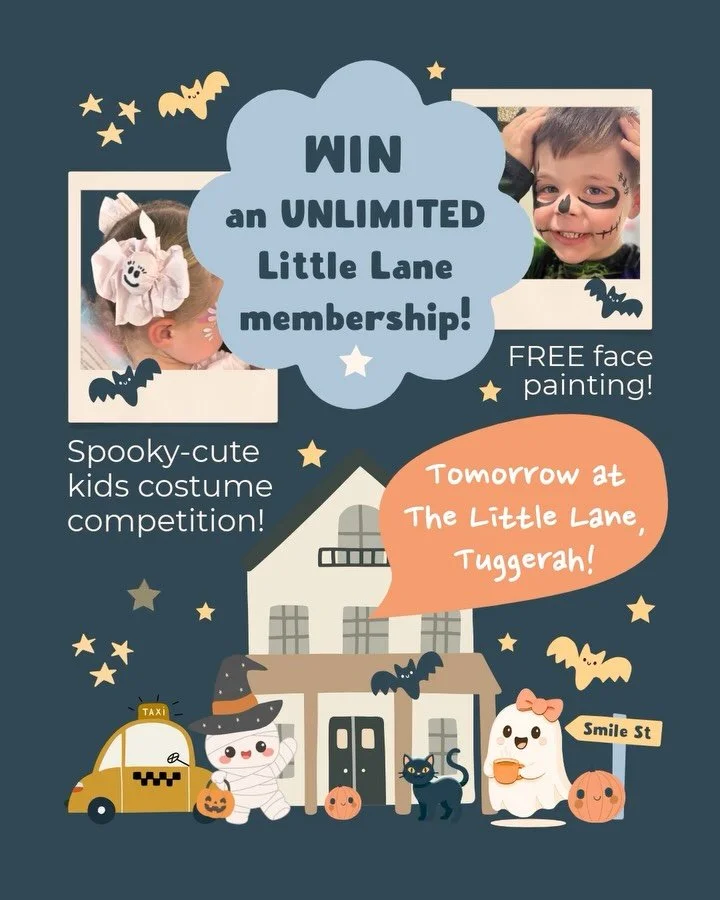 Tuggerah + surrounds, you&rsquo;re in for a (trick or) treat on Friday!

The Tuggerah Little Lane play village has been transformed into a spooky-cute wonderland with lots for you and your little ones to enjoy:

- A kids costume competition - prize: 