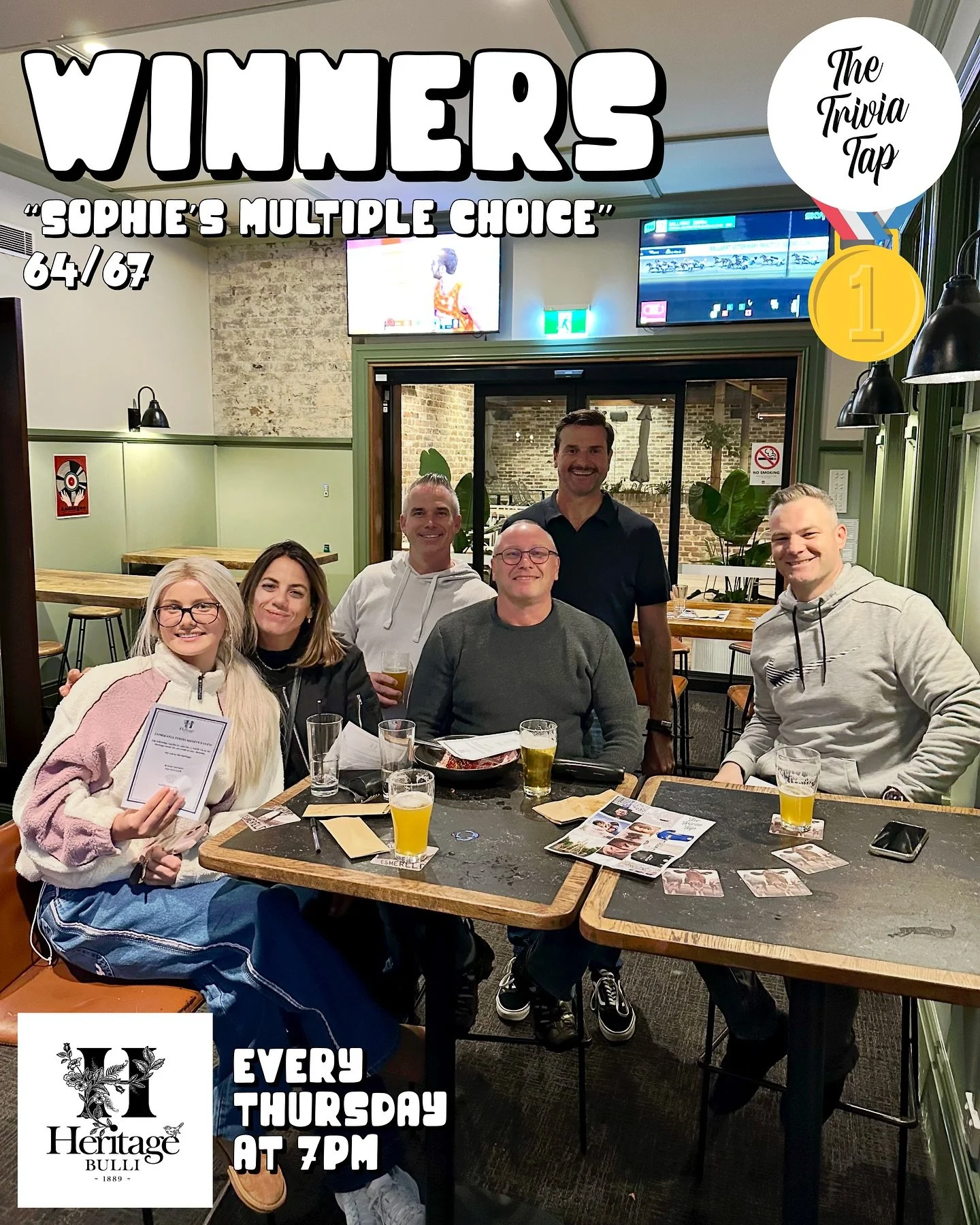 12 of Bulli&rsquo;s brainiest quiz teams battled for bragging rights and prizes last night at @heritagehotelbulli! 🧠👏🏆

Thanks to all who came to Drink. Think. Win.

Sam is back with more questions, more prizes and more fun next Thursday at 7!