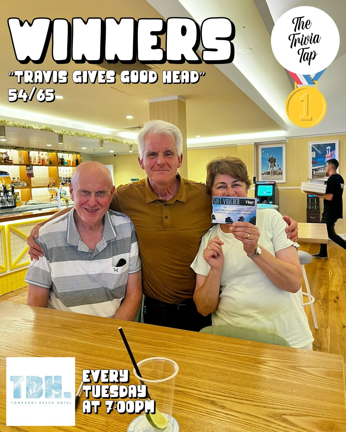 Over 90 players got quizzical at @towradgibeachhotel last night! 🌴🧠🍻

Thanks to all who played!

We are back with more questions, prizes and fun next Tuesday at 7!