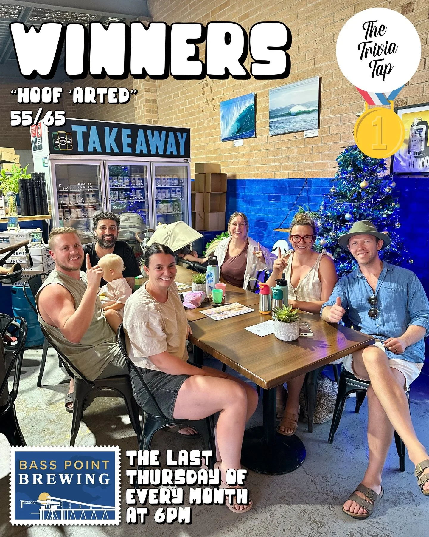 Last night&rsquo;s trivia winners at @basspointbrewing! 👏

Thank you all for drinking, thinking and winning! 🍻🧠🏆

The next trivia night at @basspointbrewing is a week earlier than normal on THURSDAY 18TH DECEMBER, a CHRISTMAS special! See you the
