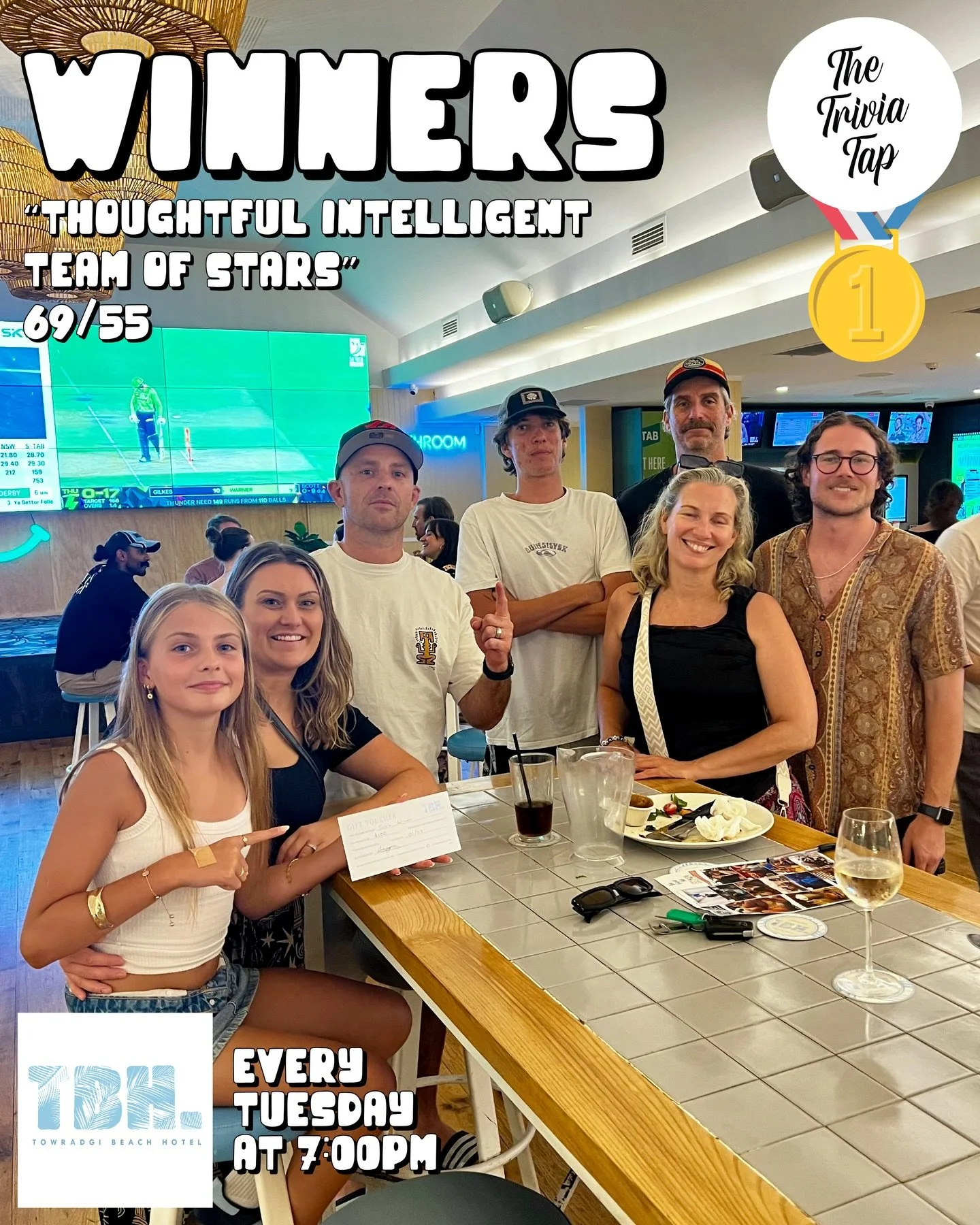 We were back with a bang last night at @towradgibeachhotel! 💥

87 players on 18 teams took on our Big Fat Quiz of the Year, with the double or nothing game generating some huge scores! 📋

Your favourite host Joel is back next Tuesday with more ques