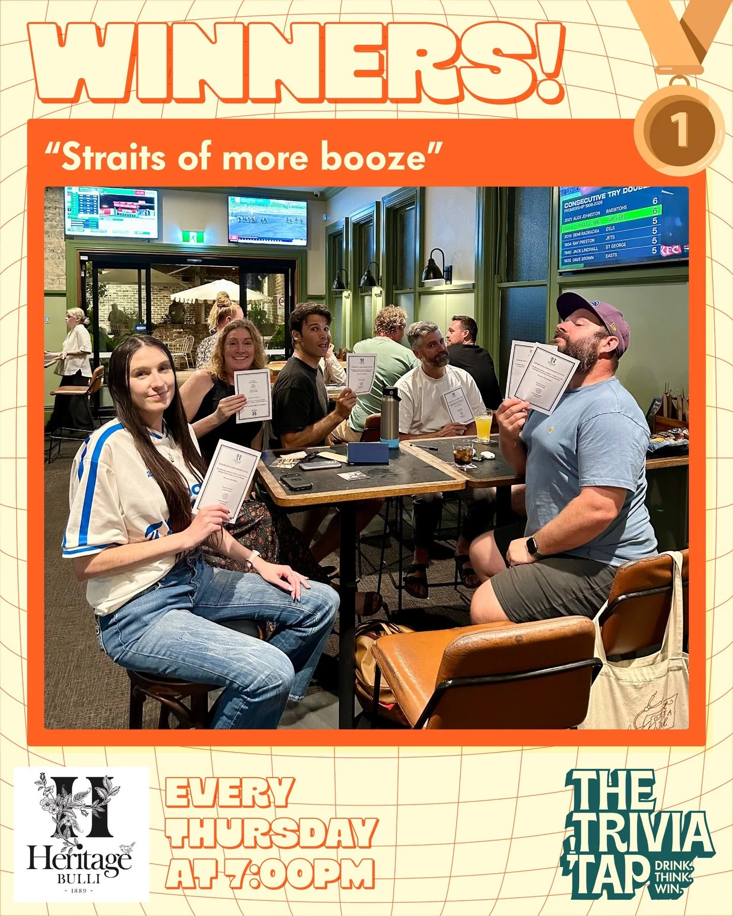 Over 70 of Bulli&rsquo;s brainiest banded together to play trivia at @heritagehotelbulli last night! 🧠

Thanks all for drinking, thinking and winning! 🍻💡🥇

Sam is back again next Thursday from 7 for another fun night!