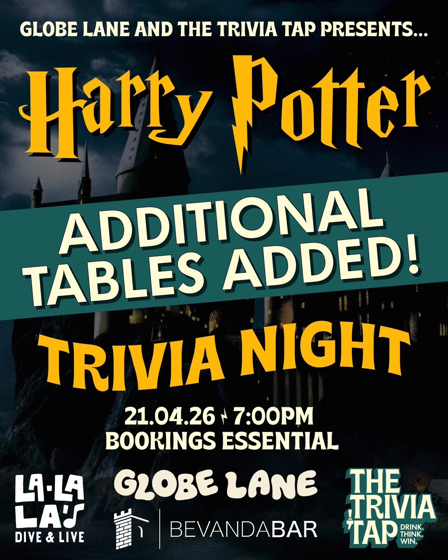 After concocting a spell with our fellow professors, an expansion charm has been cast&hellip; ⚡️

Initially booked out, our Harry Potter trivia night at @lalalaswollongong on Tuesday 21st April has just unlocked a limited number of extra tables, expa
