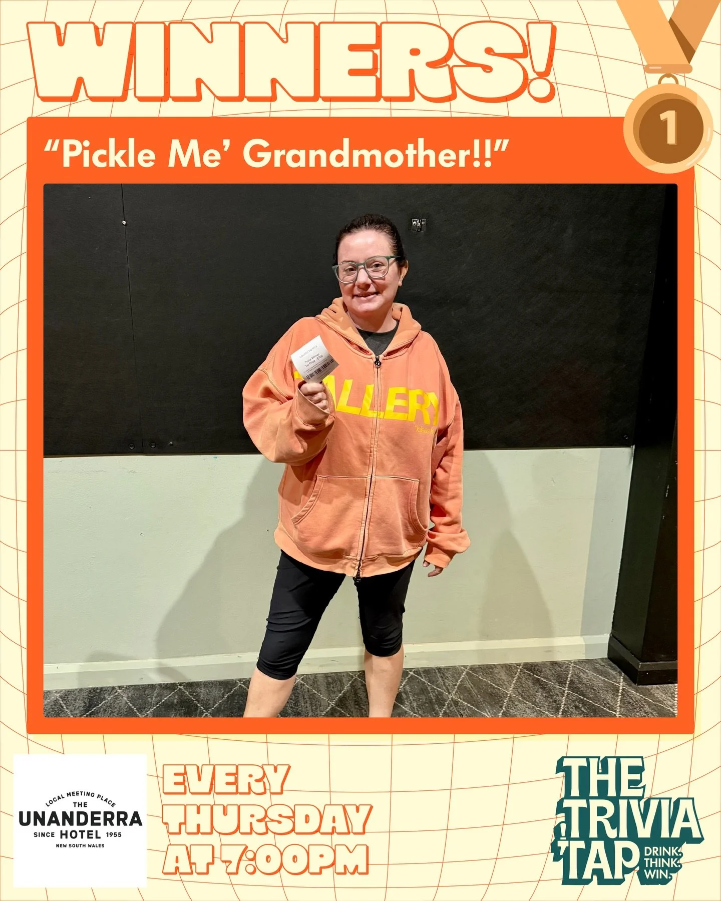 A single player last night took the victory at @theunanderrahotel 🥇🙋&zwj;♀️🥇

And the Cash Jackpot question was answered incorrectly again&hellip; so next week it&rsquo;s up to $550! 💸

Join Jayna again next Thursday 7 for another night of questi