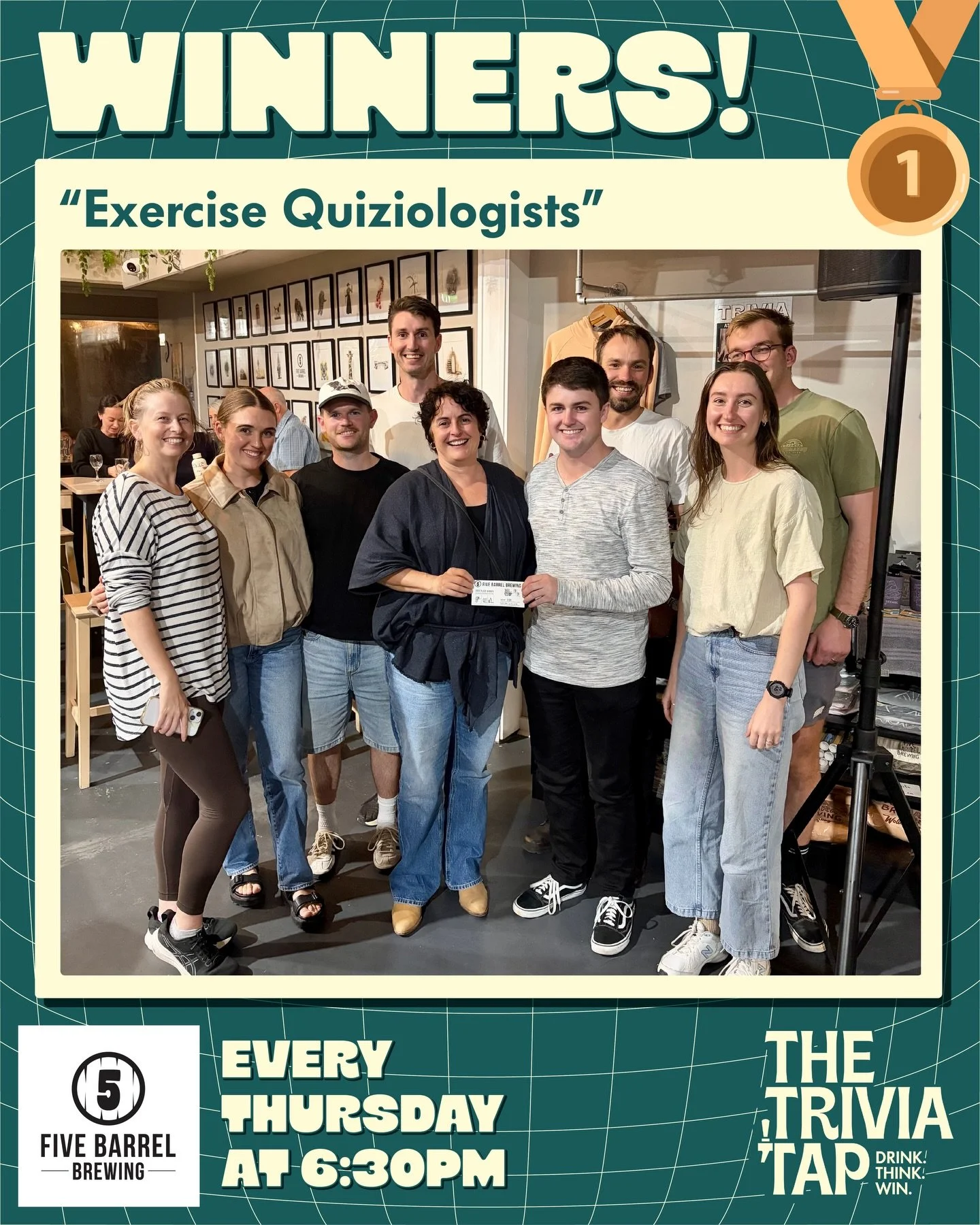 60 players quizzed with us at @fivebarrelbrewing last night!💡

Also, Matt is now best friends with Charlie&hellip; 🦮

Catch us again next Thursday at 6:30 for another night of fun! 🍻