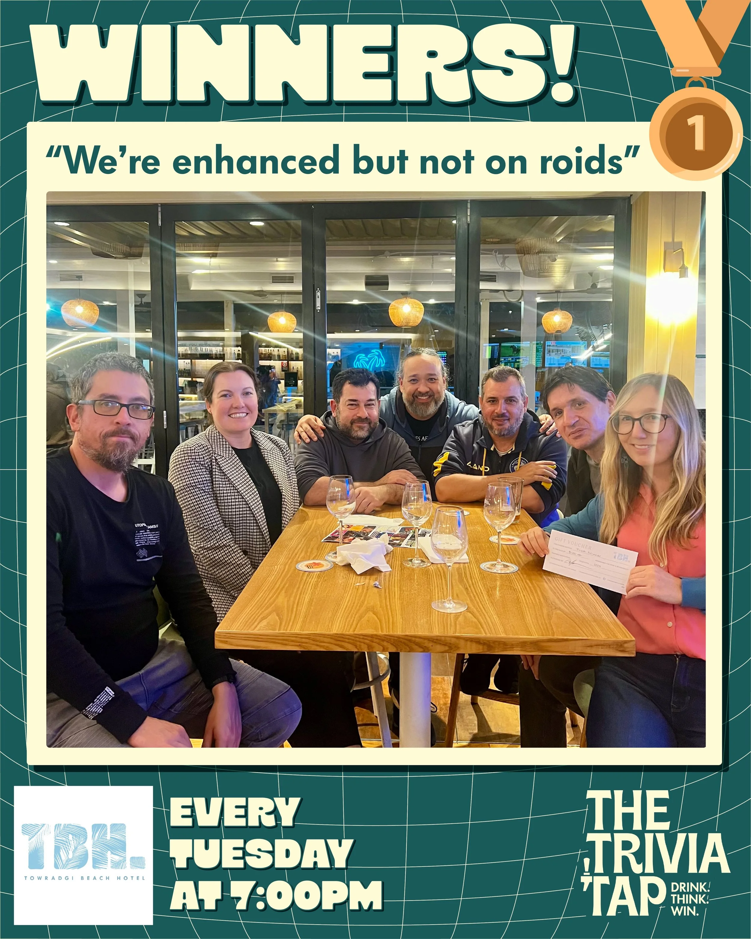 It was a busy one at @towradgibeachhotel last night for trivia with 80+ players on 18 teams! 👏

Thanks all for quizzing with us on a very wet Tuesday night! 🌧️

Catch Joel next Tuesday at 7 for another night of testing trivia! 📚