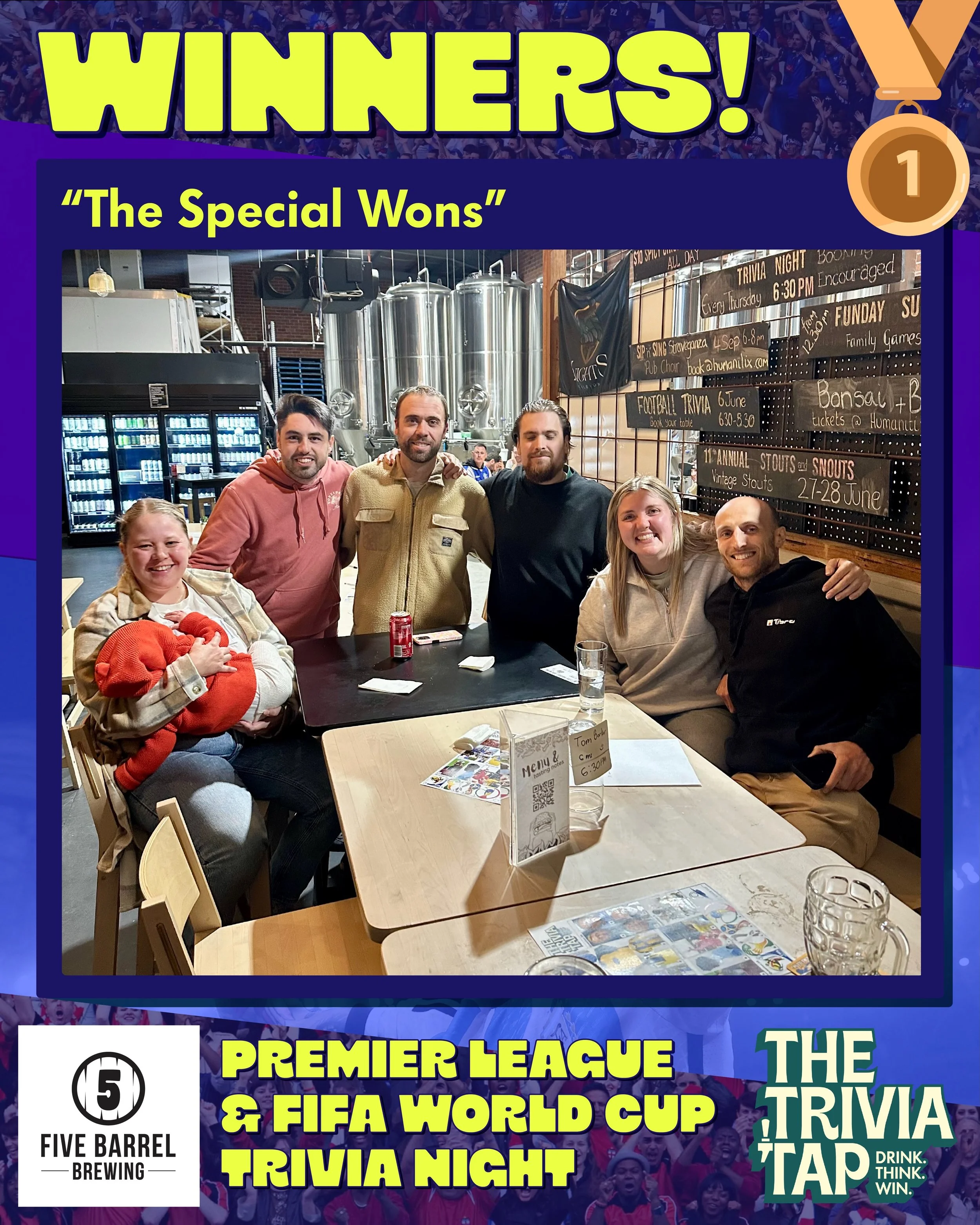 Wollongong&rsquo;s biggest fans of the beautiful game competed in a match of two halves last night at @fivebarrelbrewing ⚽️🍻🧠

A total of 95 points were up for grabs with questions all about the Premier League and FIFA World Cup! 🏟️

Thanks to the