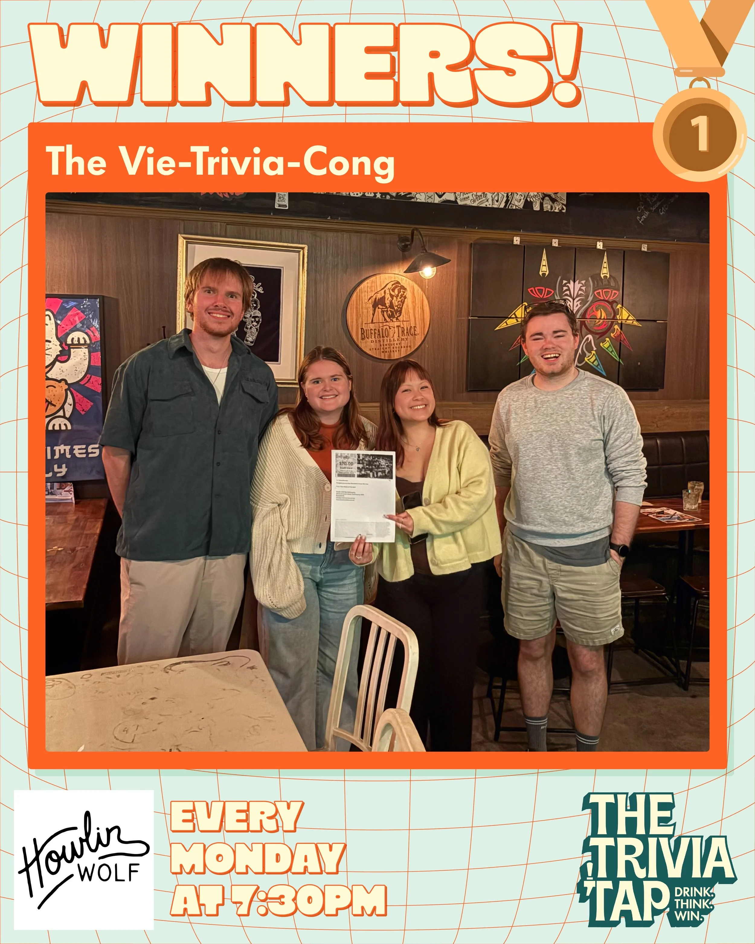 87 players. On a Monday. In Wollongong. 🤯🍻🧠

A new RECORD HIGH at @howlinwolfbar and another reminder that Monday nights here are an absolute vibe! The Vie-Trivia-Cong and Just guessing both finished on 53 points before a dramatic tiebreaker decid