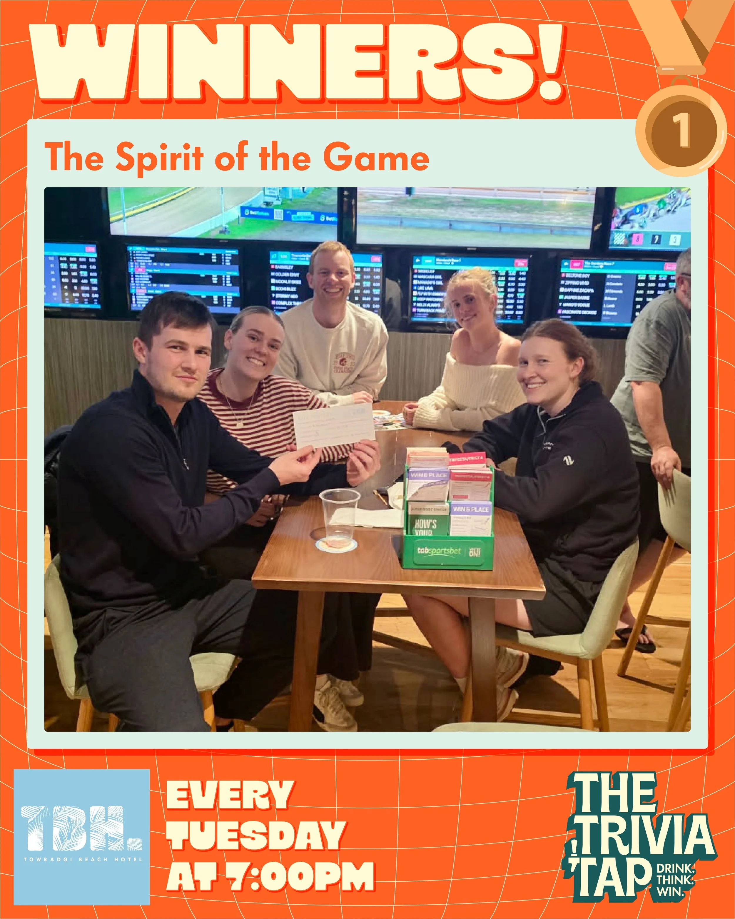 We&rsquo;re starting to think Joel might be the problem... 👀

The Spirit of the Game have apparently finished second &ldquo;like 40 times&rdquo;, but last night they FINALLY broke the curse, taking the win with 54 points! The only downside? Joel was